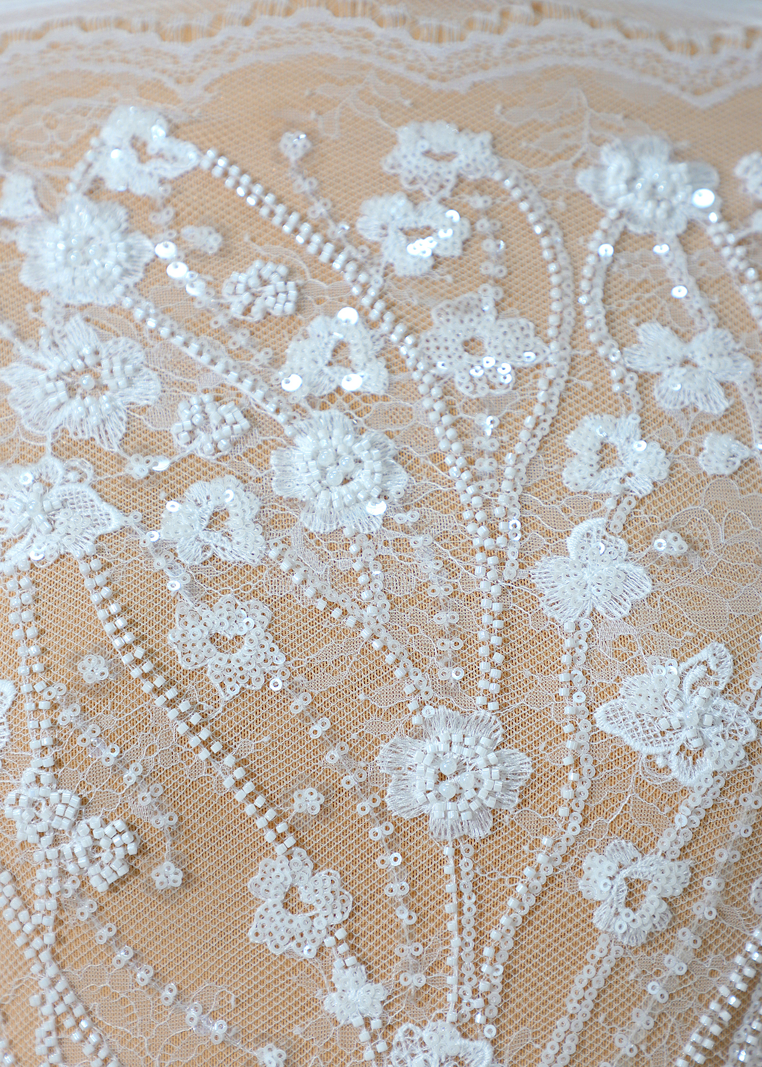 Yanzi eyelash lace with bead embroidery bridal wedding fabric luxury lace (YZZX901)