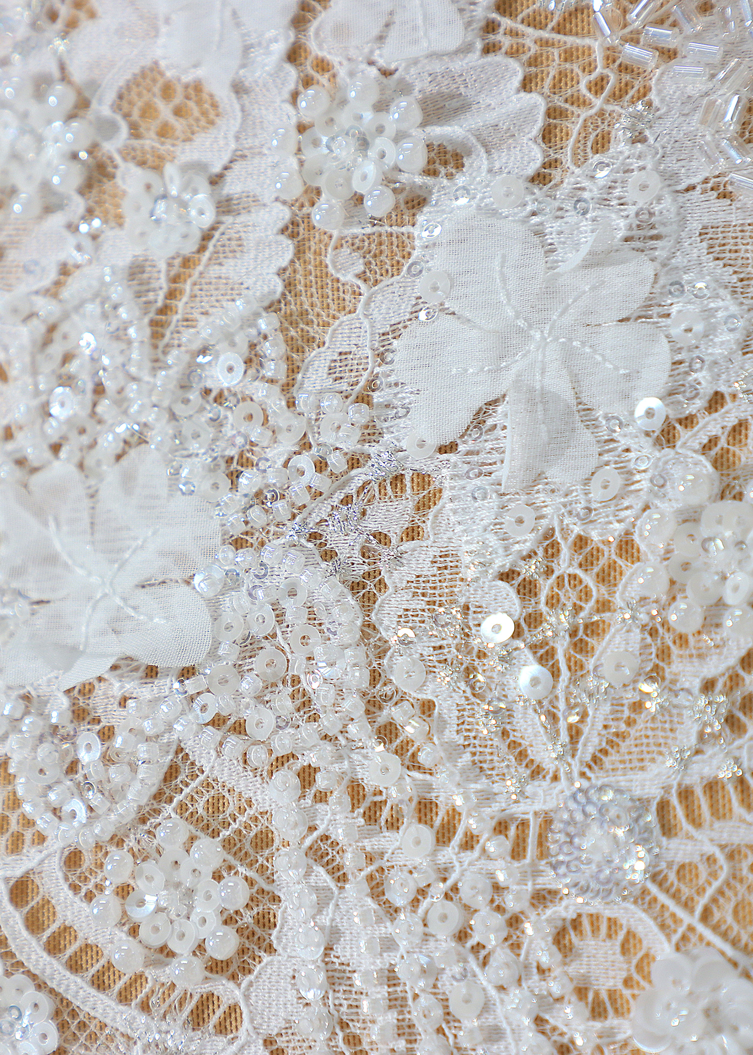 Yanzi eyelash lace with bead embroidery bridal wedding fabric luxury lace (YZZX904)