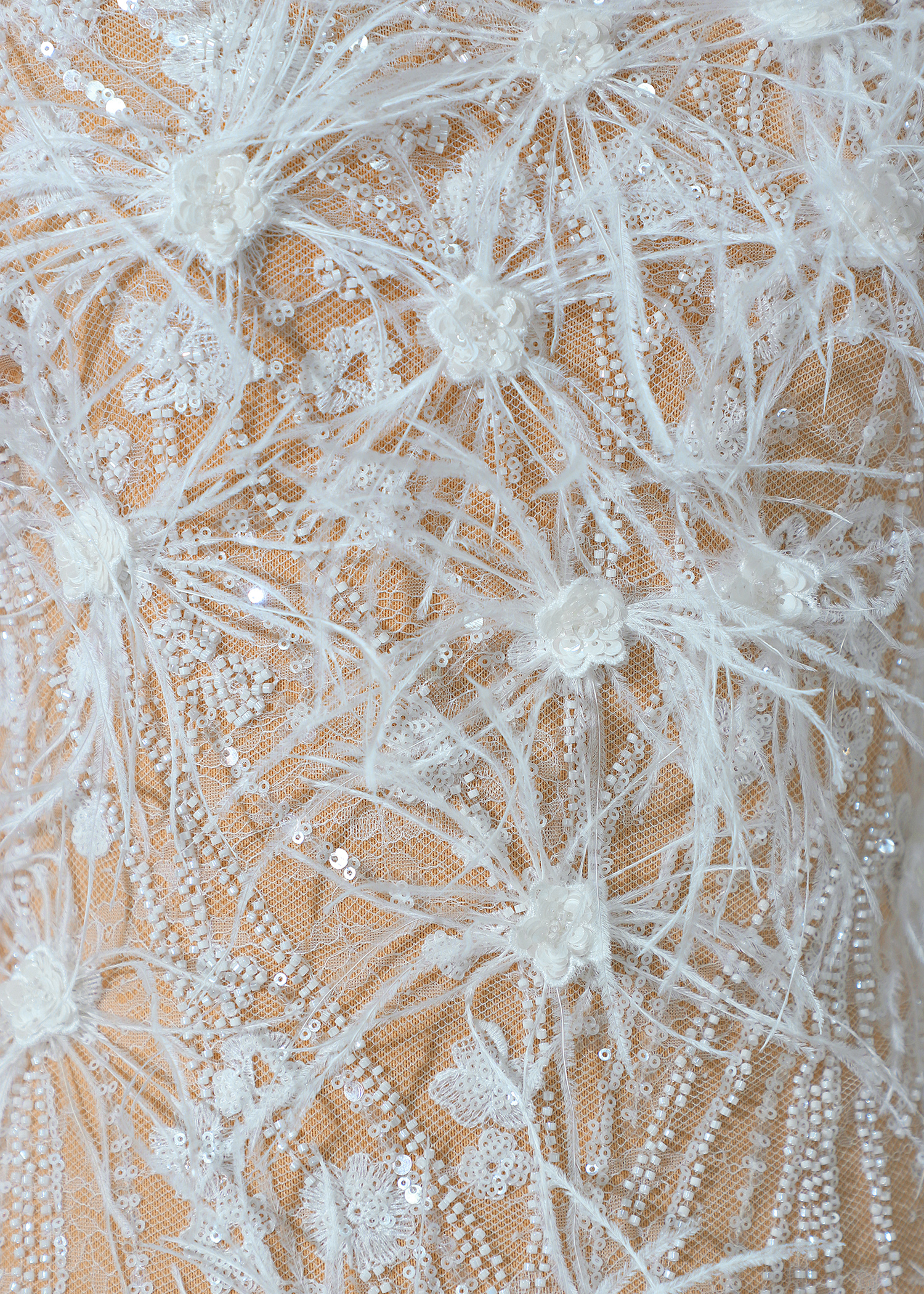 Yanzi 3D floral embroidered lace with beaded sequin  (YZ3DX020+YZ18210-1）