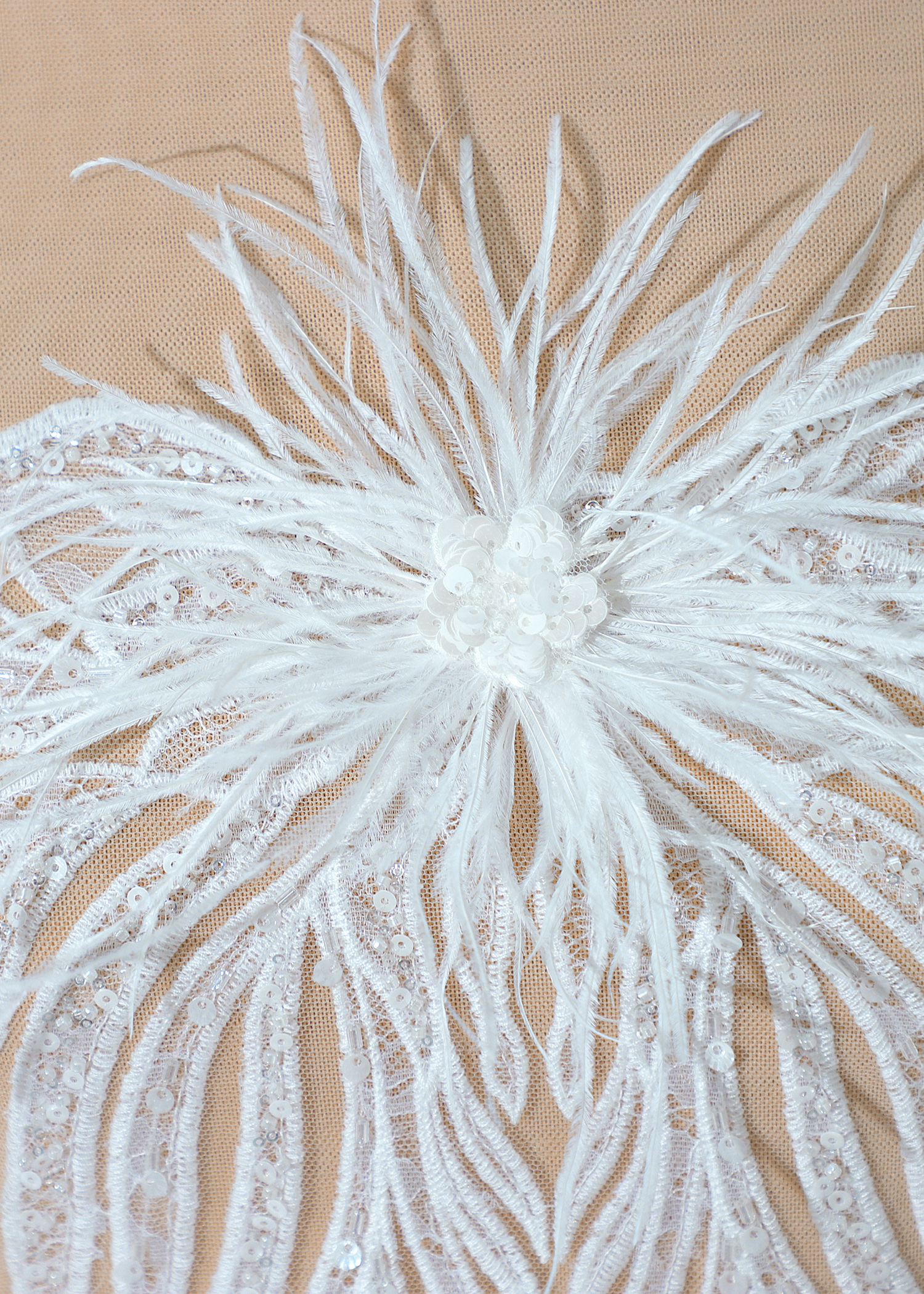 Yanzi 3D floral embroidered lace with beaded sequin  (YZ3DX021）