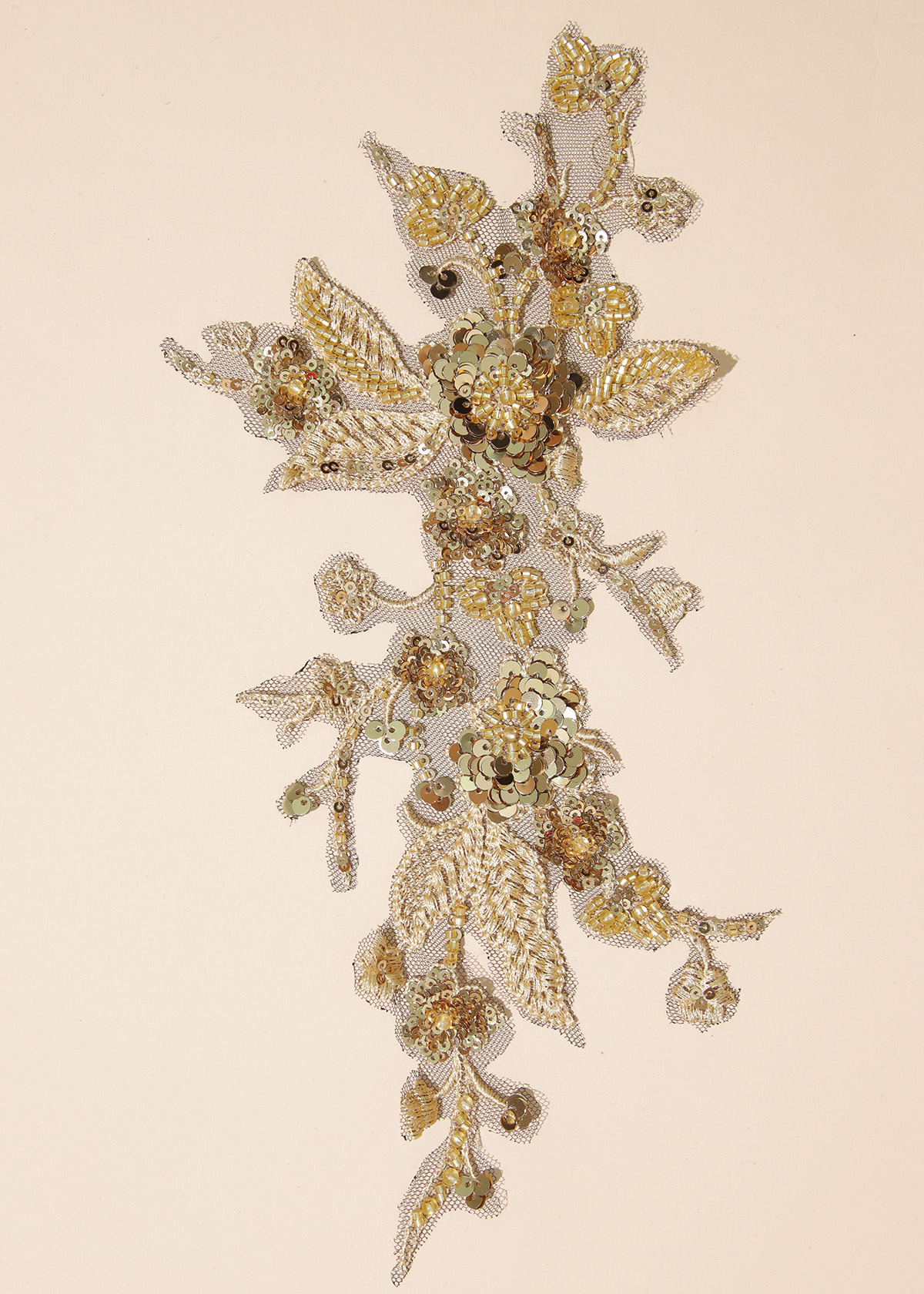 Yanzi beaded sequin embroidery applique floral (YZOH195)