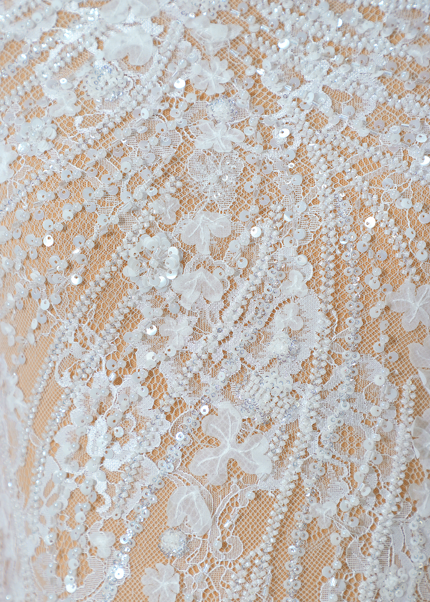 Yanzi eyelash lace with bead embroidery bridal wedding fabric luxury lace (YZZX906)