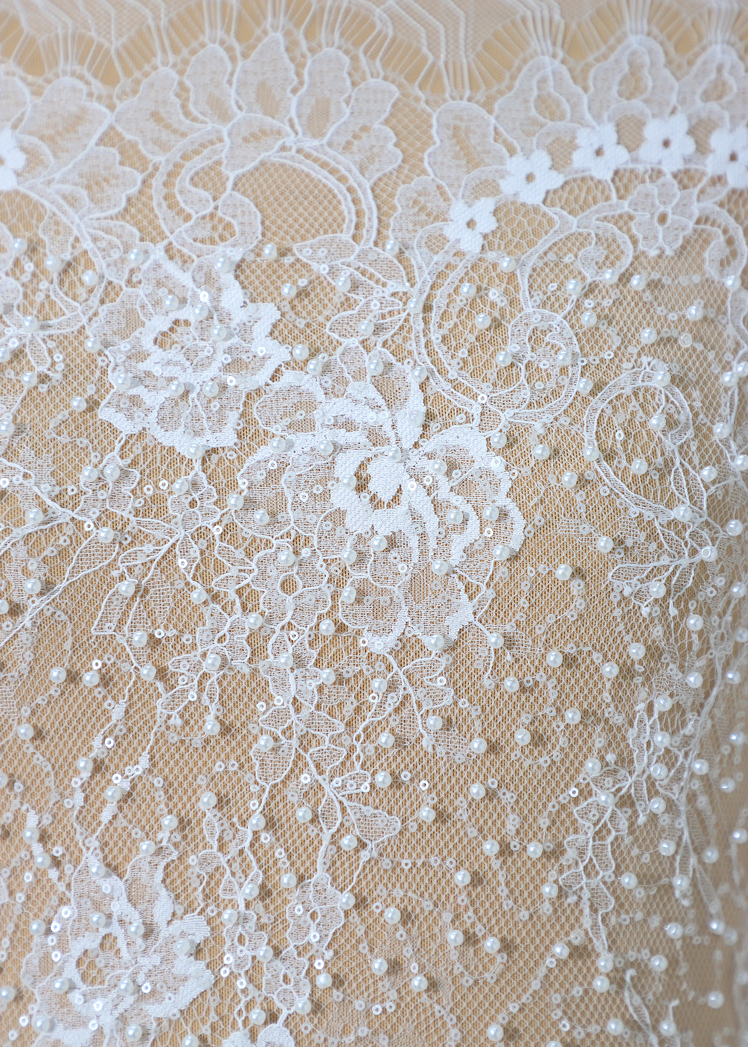 Yanzi eyelash lace with bead embroidery bridal wedding fabric lace (YZZX899+L6528)