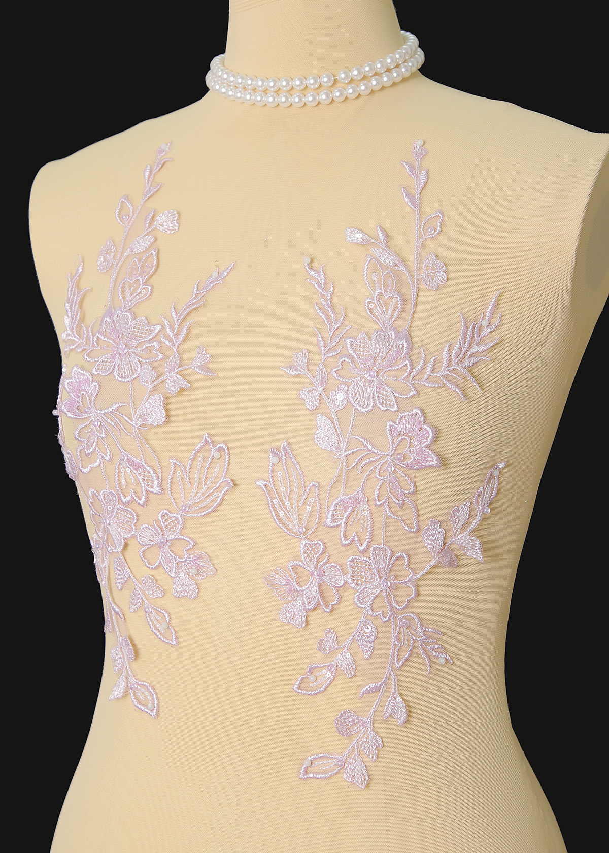 Yanzi beaded sequin embroidery applique floral (YZOH202)