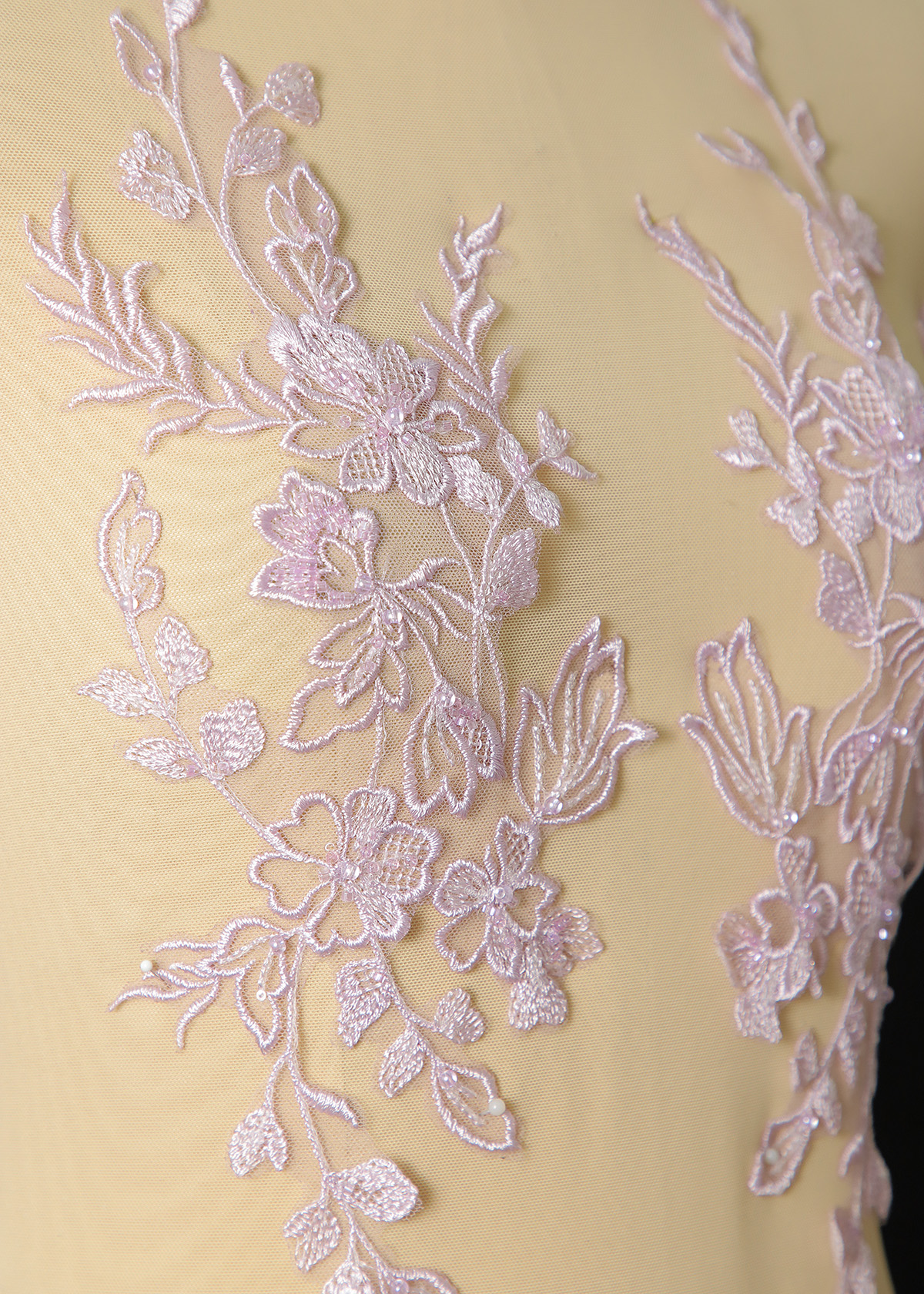 Yanzi beaded sequin embroidery applique floral (YZOH202)