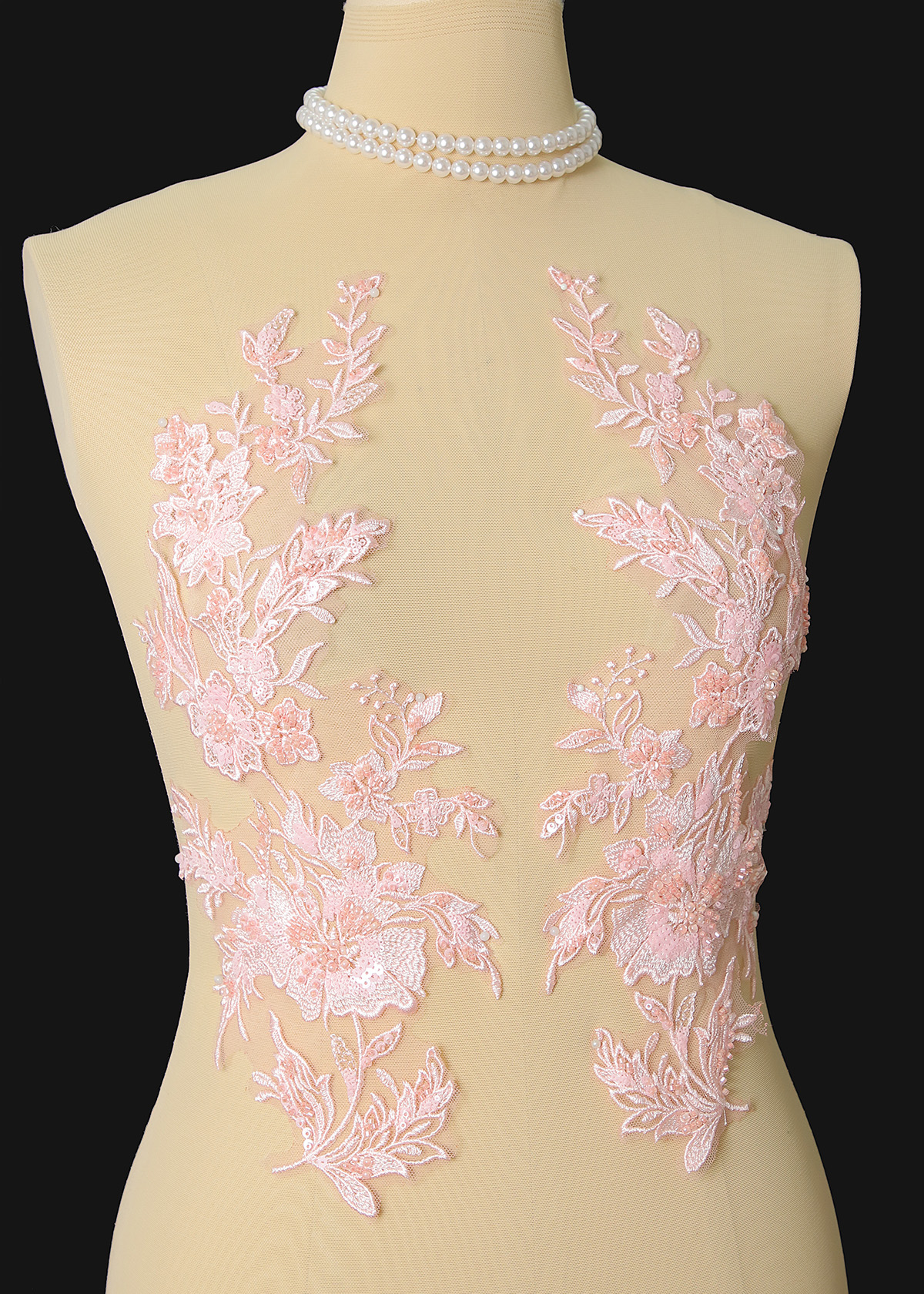 Yanzi beaded sequin embroidery applique floral (YZOH201)