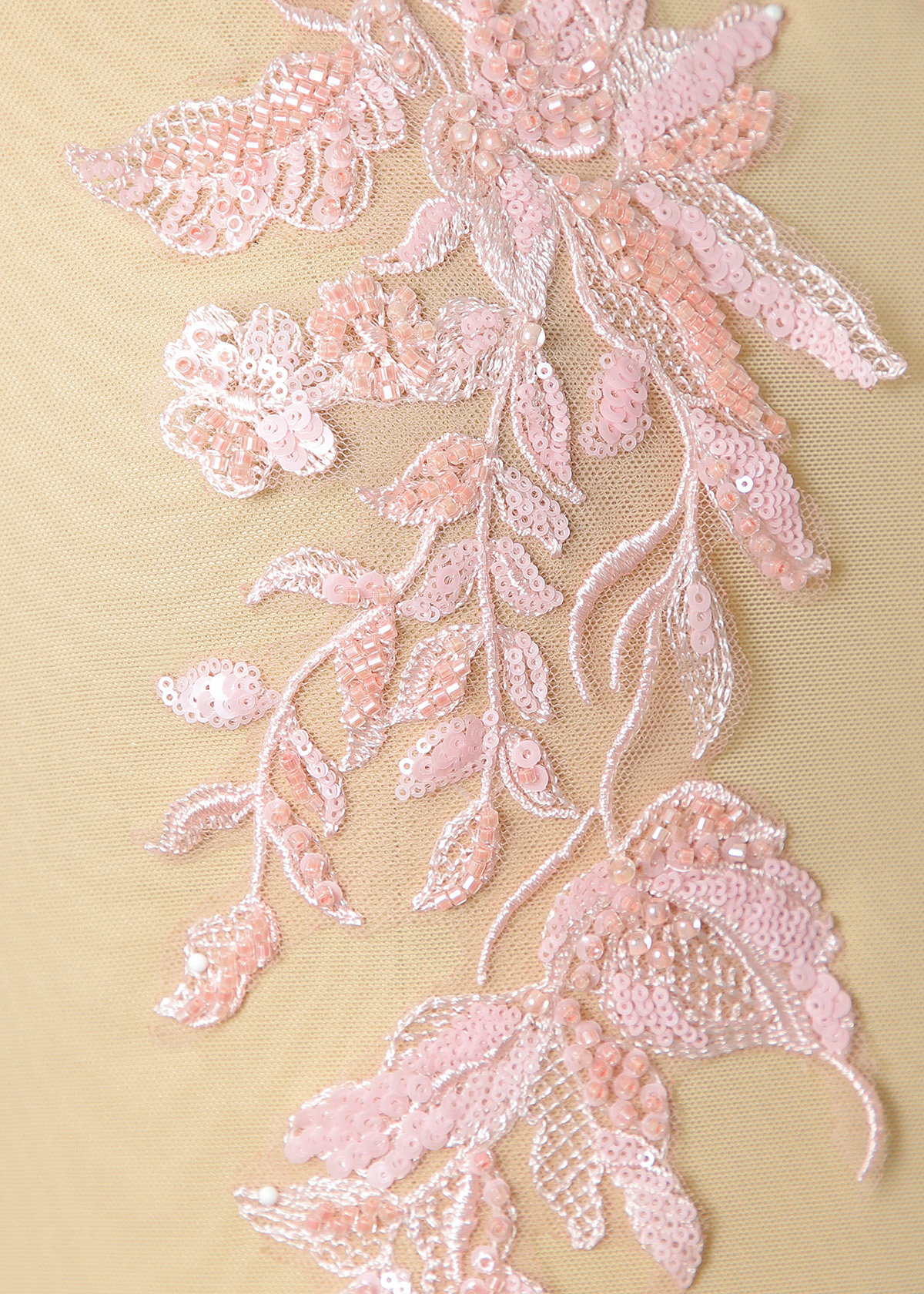 Yanzi beaded sequin embroidery applique floral (YZOH196)