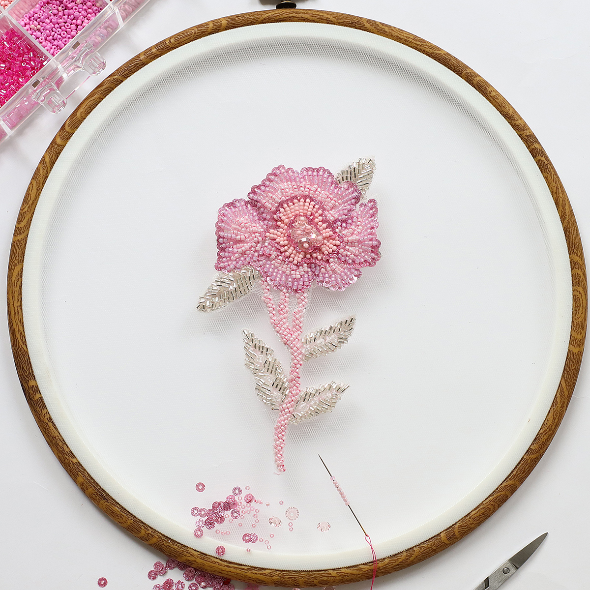 Yanzi Handmade 3d Flower Sequin Beads Applique(YZDH103)