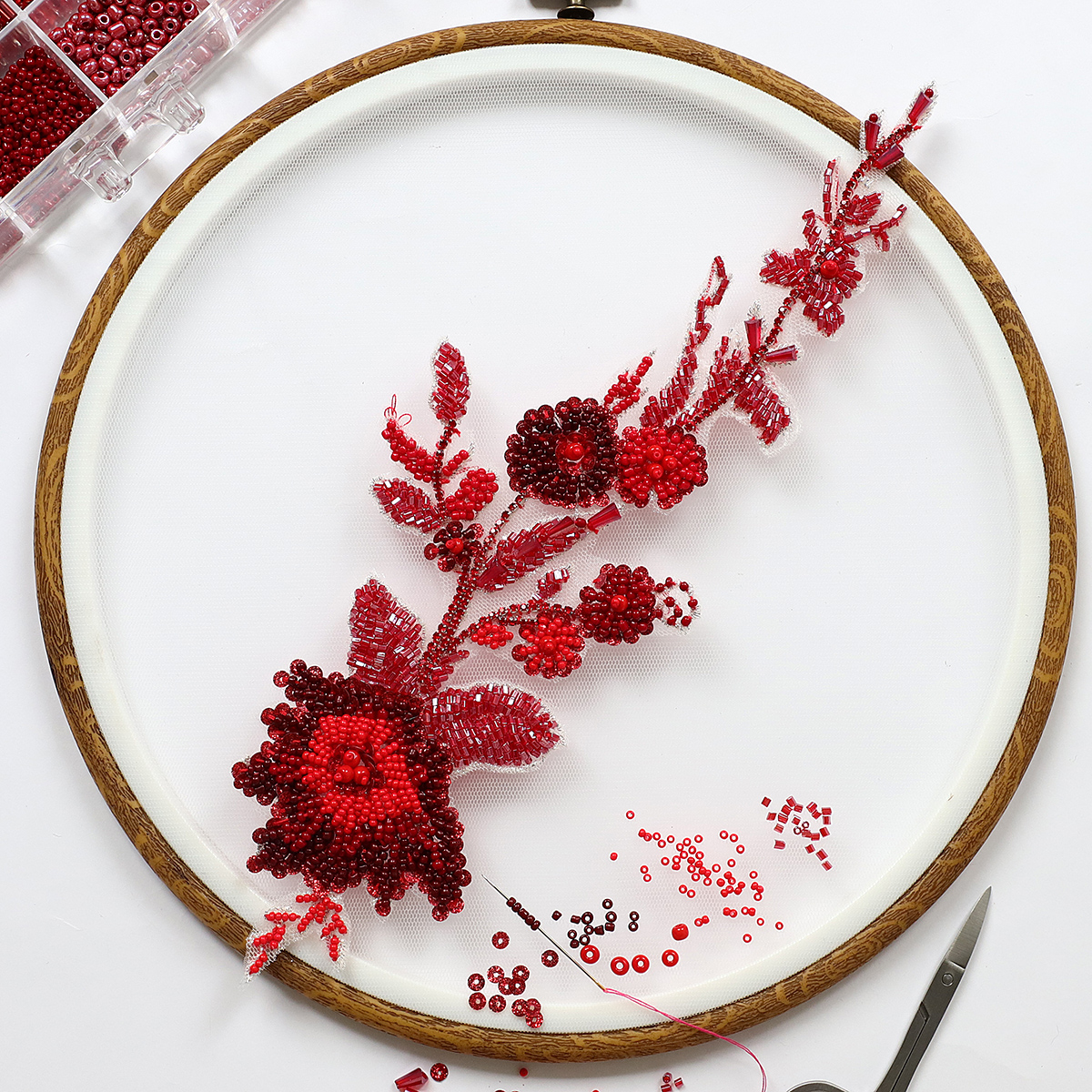 Yanzi Handmade 3d Flower Sequin Beads Applique(YZDH102)