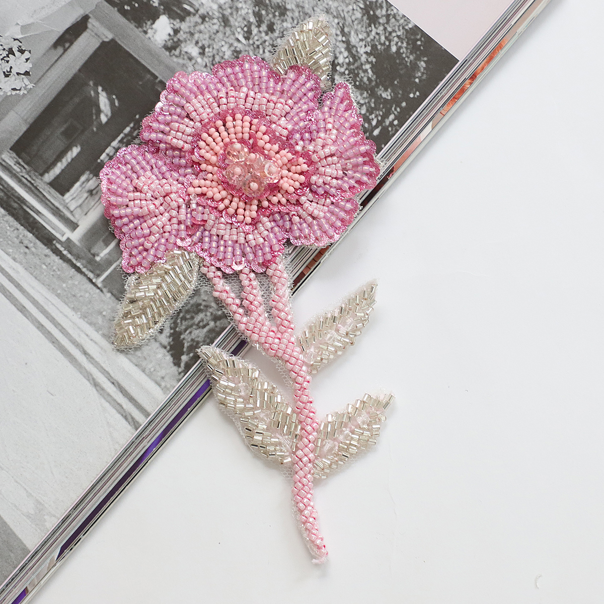 Yanzi Handmade 3d Flower Sequin Beads Applique(YZDH103)