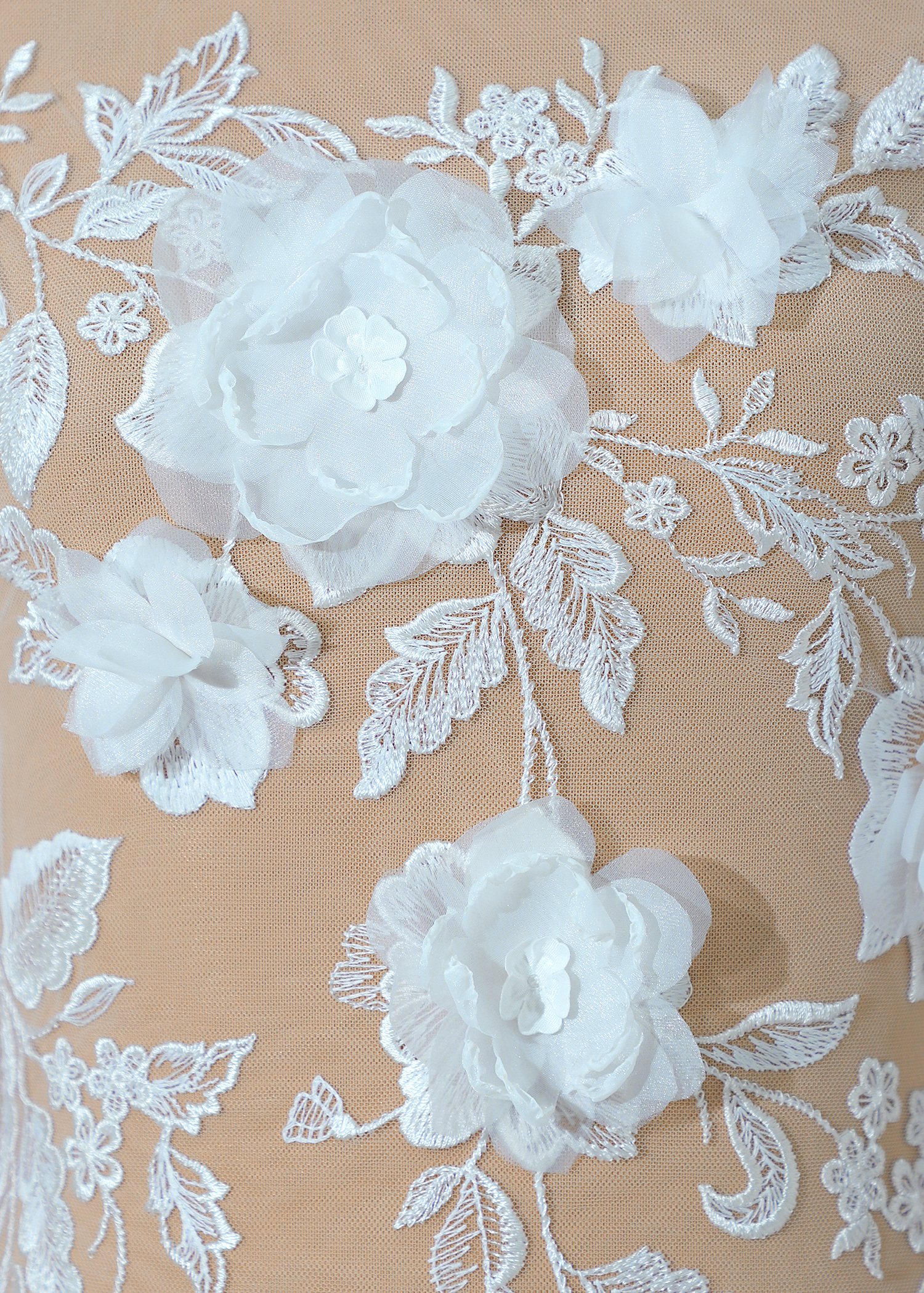 Yanzi 3D floral embroidered lace with beaded sequin  (YZ3DX026）