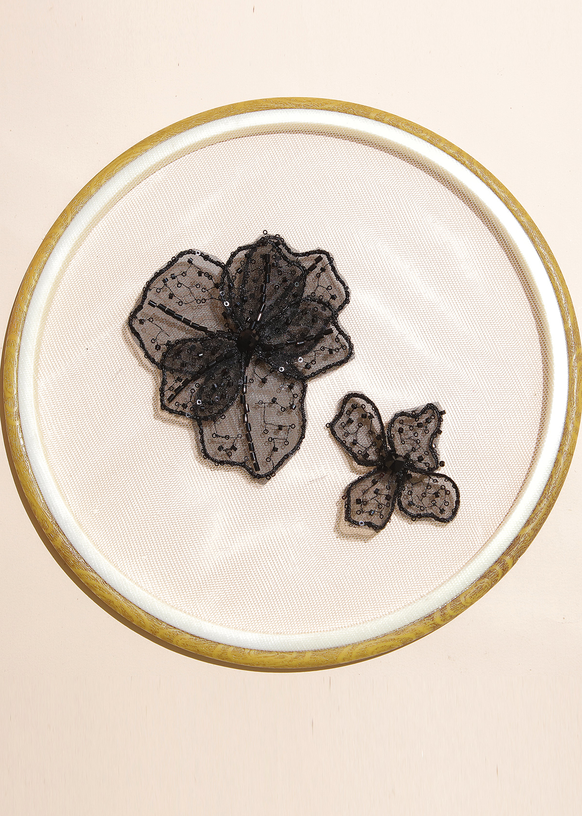 Yanzi Handmade 3d Flower Sequin Beads Applique(YZX146)