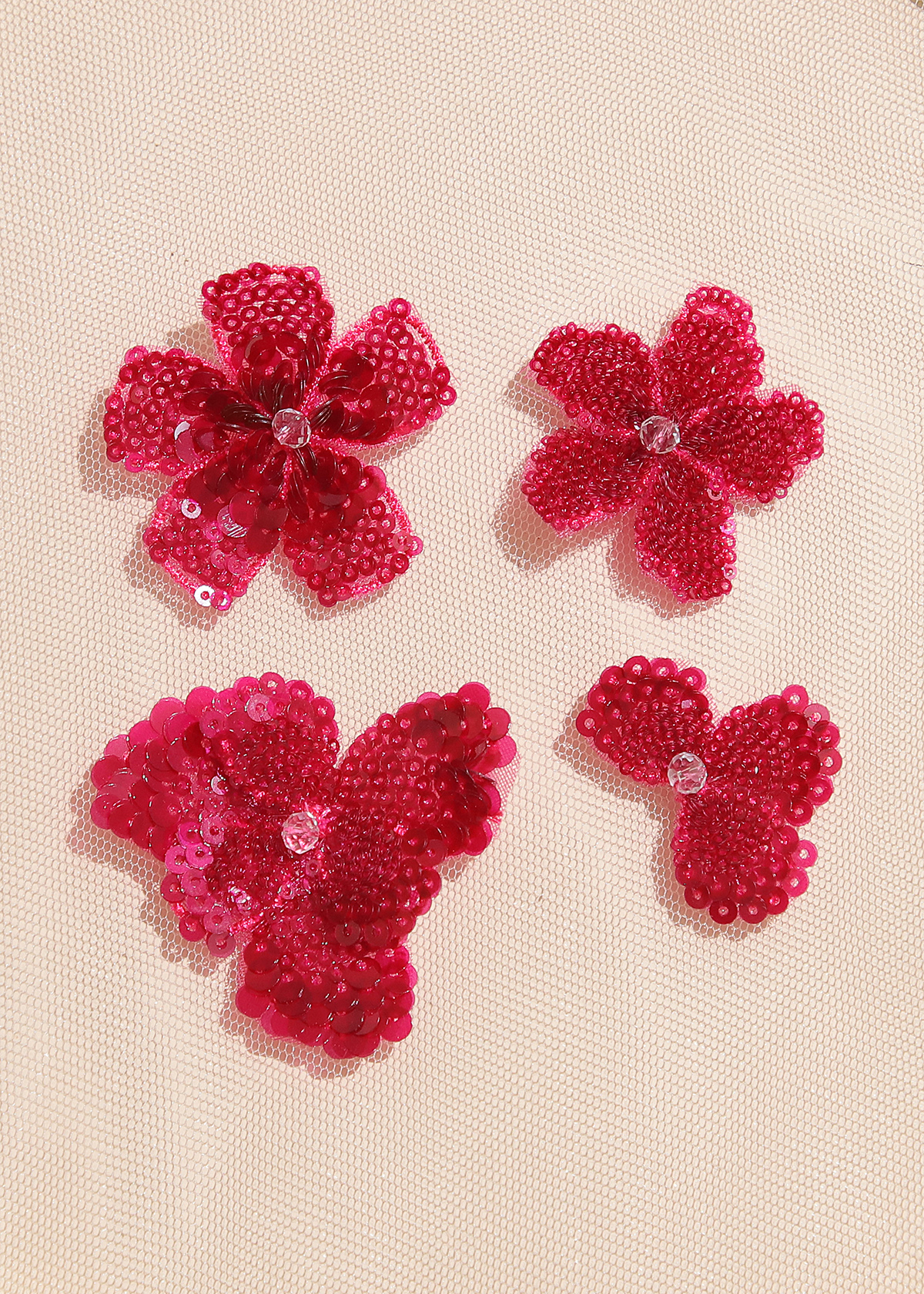 Yanzi Handmade 3d Flower Sequin Beads Applique(YZX154)