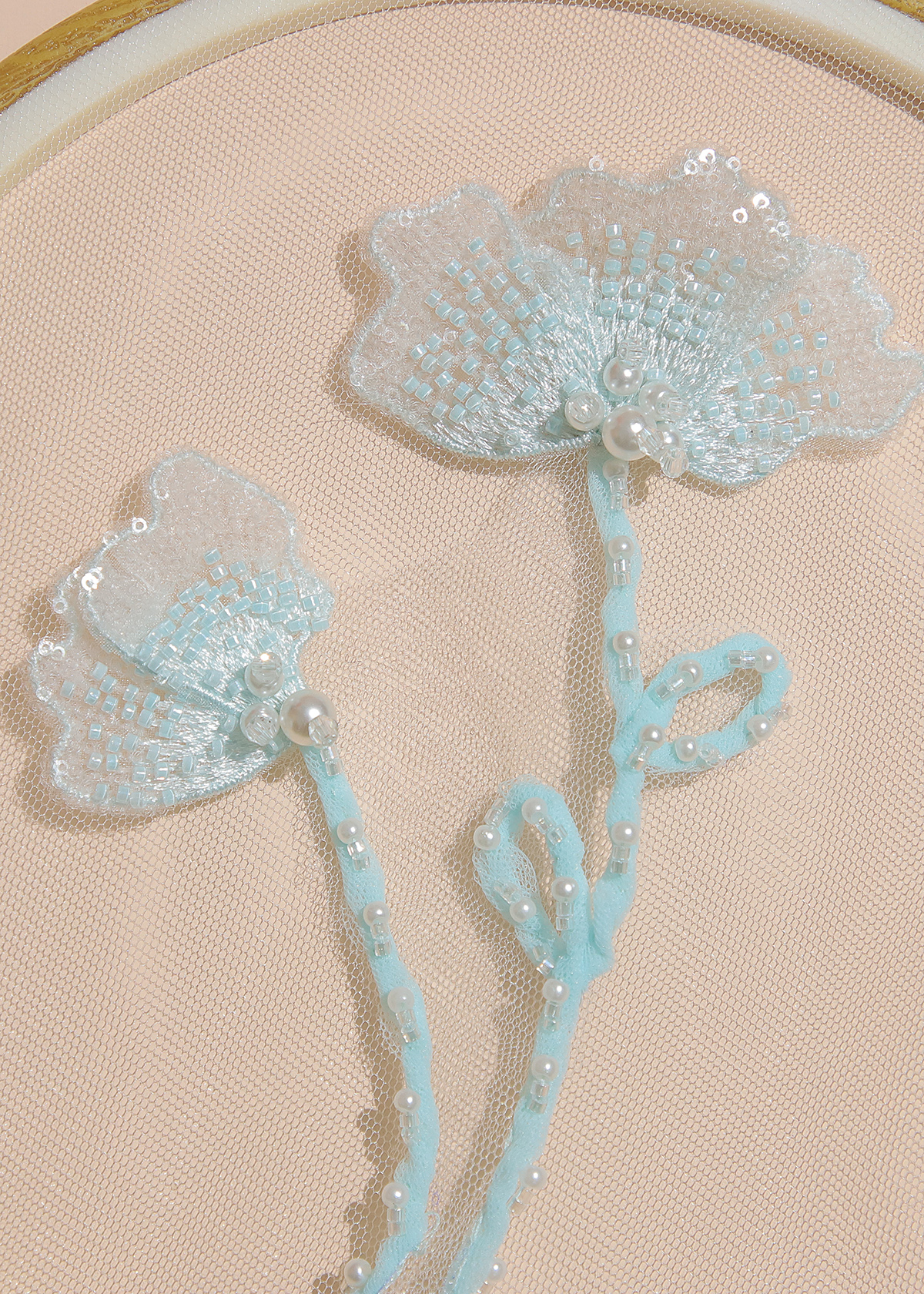 Yanzi Handmade 3d Flower Sequin Beads Applique(YZX162)