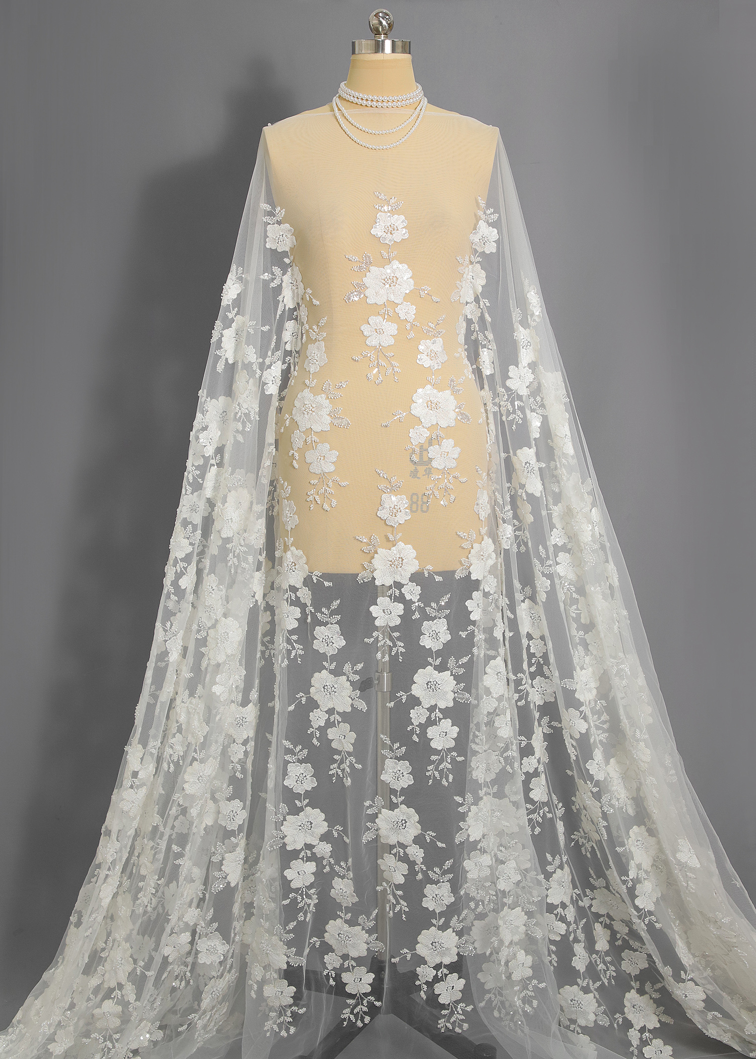 Yanzi floral beaded sequin embroidered lace (YZZX947)