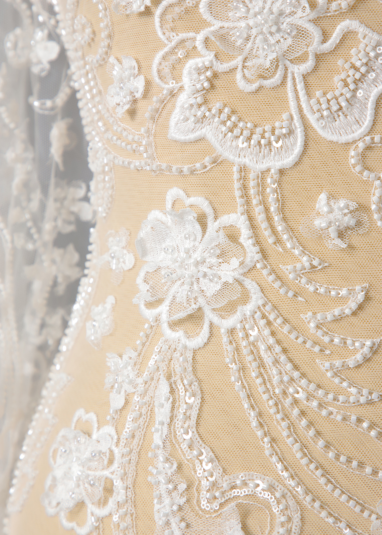 Yanzi bridal fabric luxury embroidery beads sequins lace (YZZX1025)