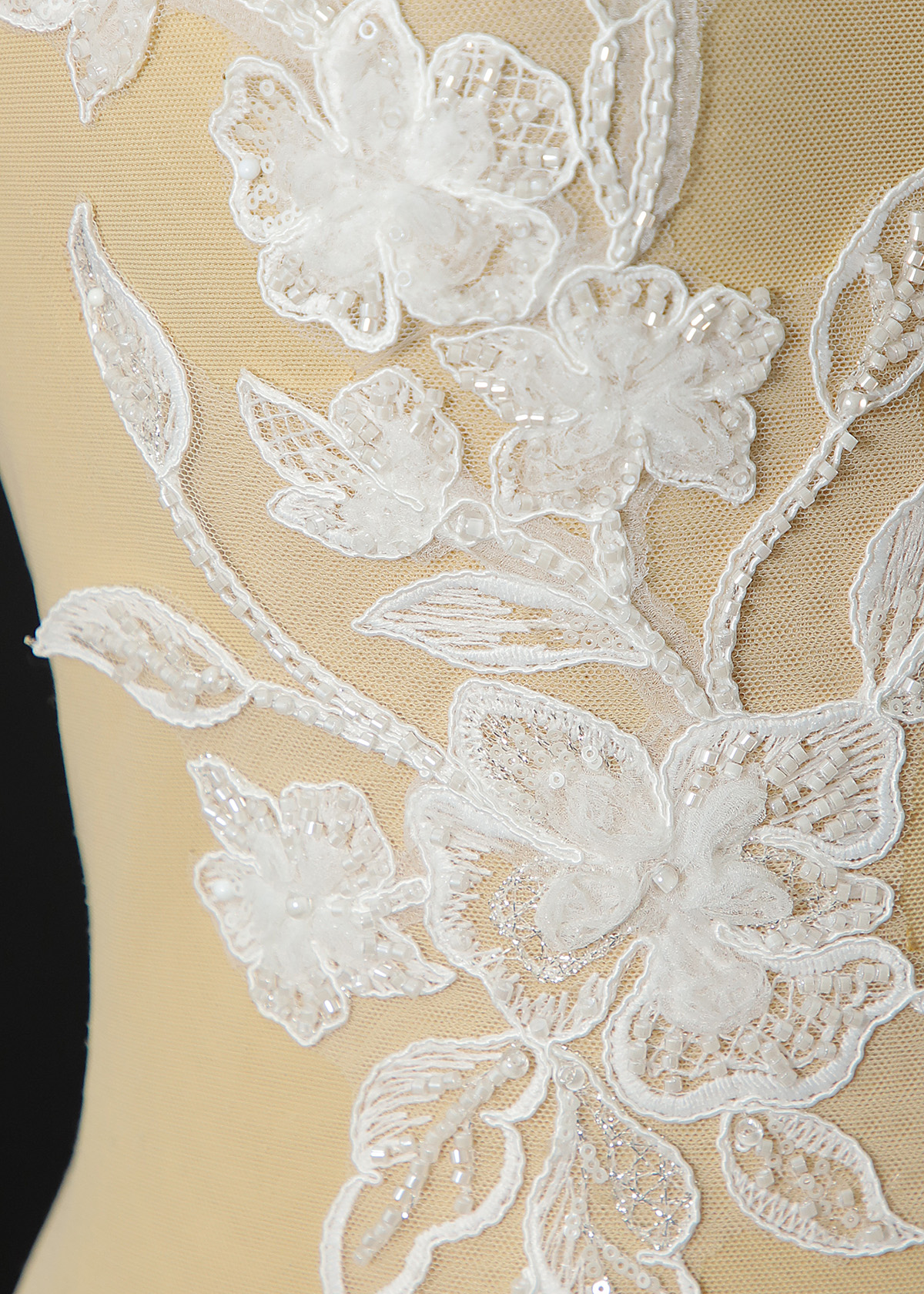Yanzi beaded sequin embroidery applique floral (YZOH232)