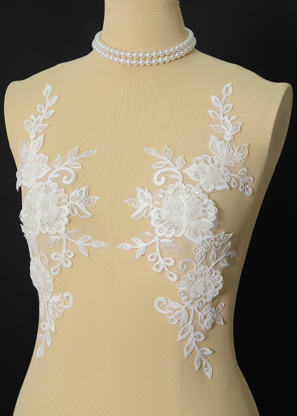 Yanzi beaded sequin embroidery applique floral (YZOH233)