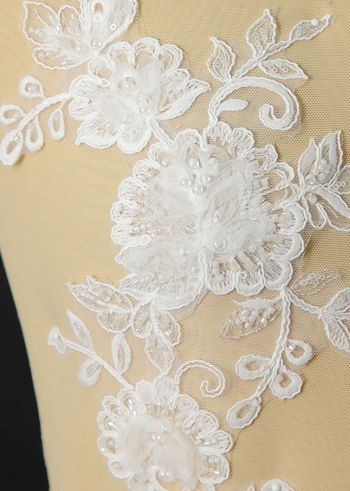 Yanzi beaded sequin embroidery applique floral (YZOH233)