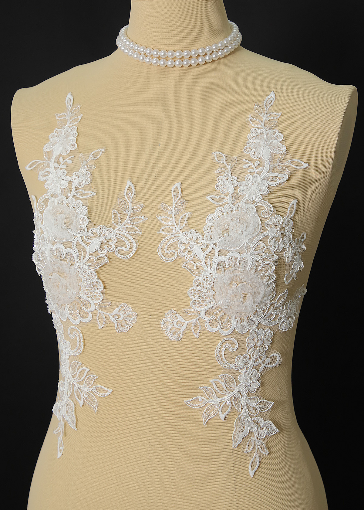 Yanzi beaded sequin embroidery applique floral (YZOH230)