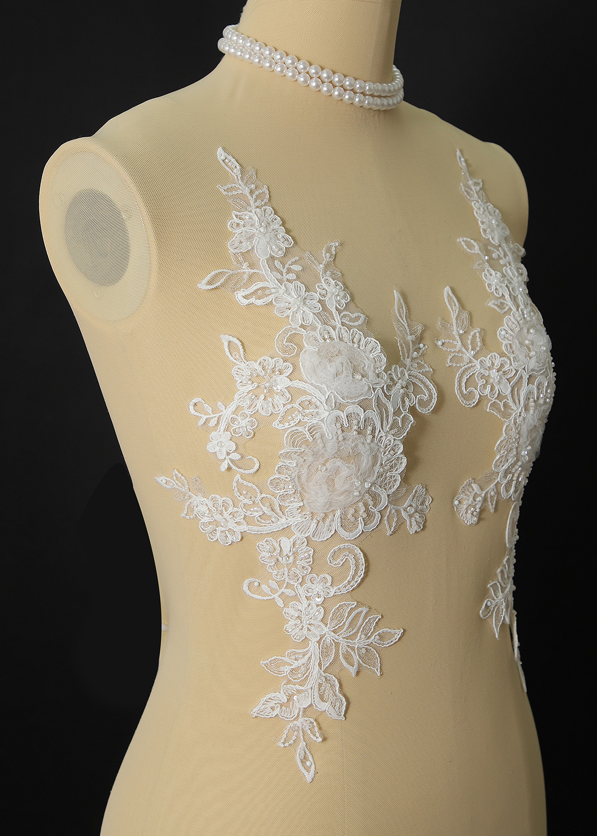 Yanzi beaded sequin embroidery applique floral (YZOH230)