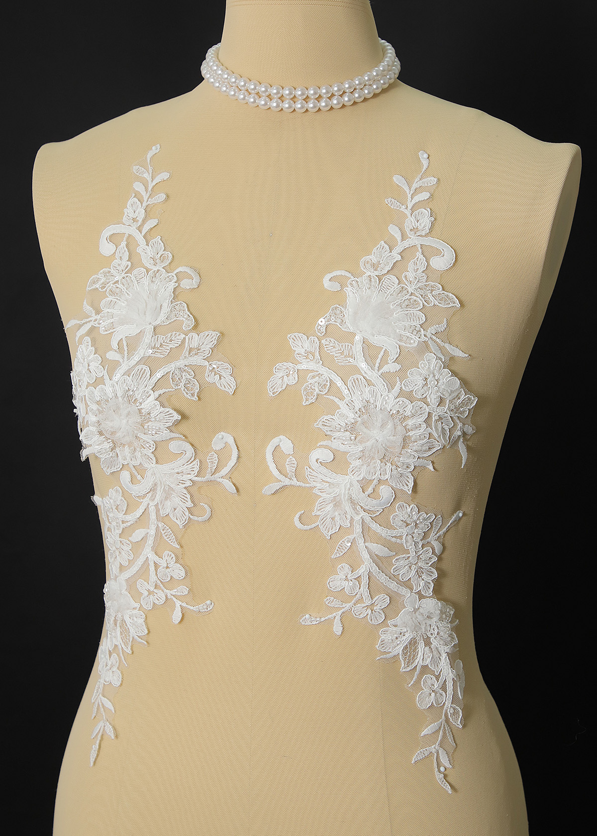 Yanzi beaded sequin embroidery applique floral (YZOH231)