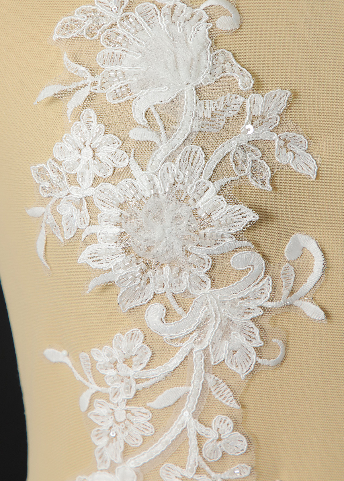 Yanzi beaded sequin embroidery applique floral (YZOH231)