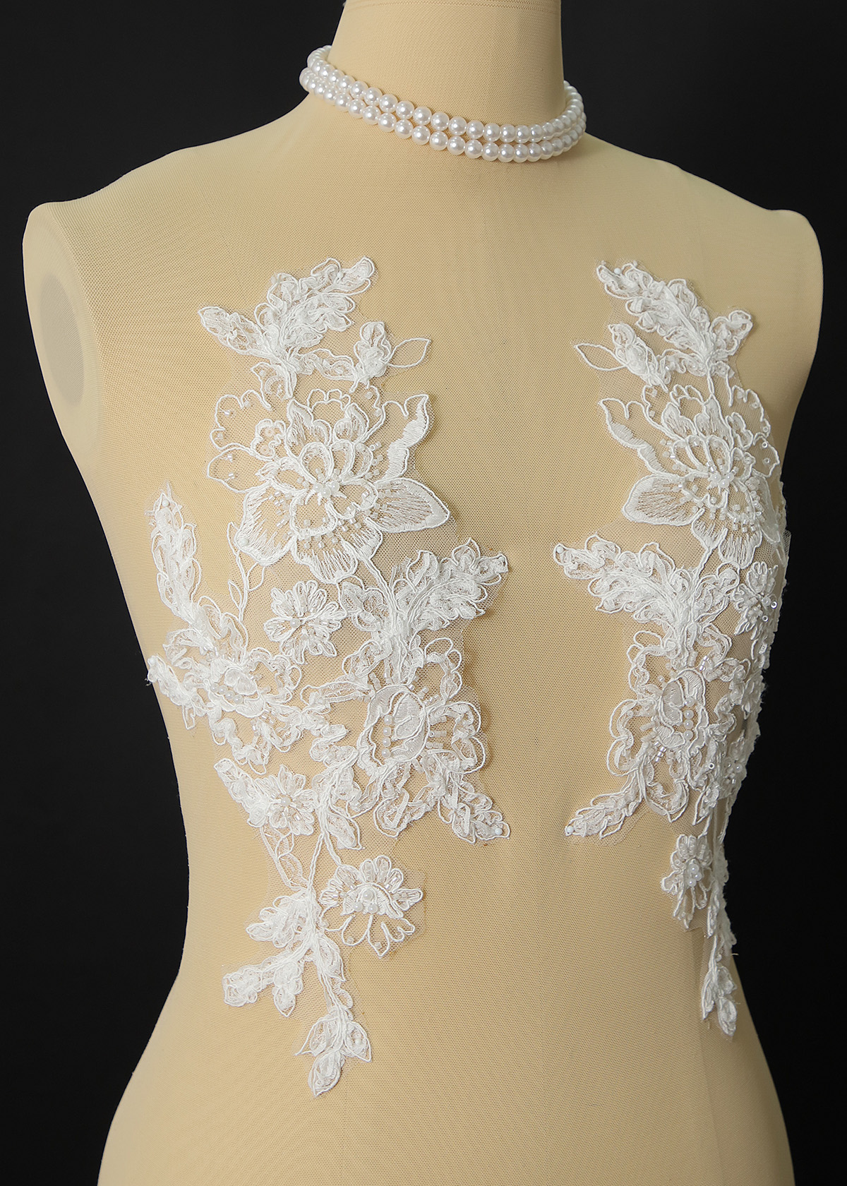Yanzi beaded sequin embroidery applique floral (YZOH214)