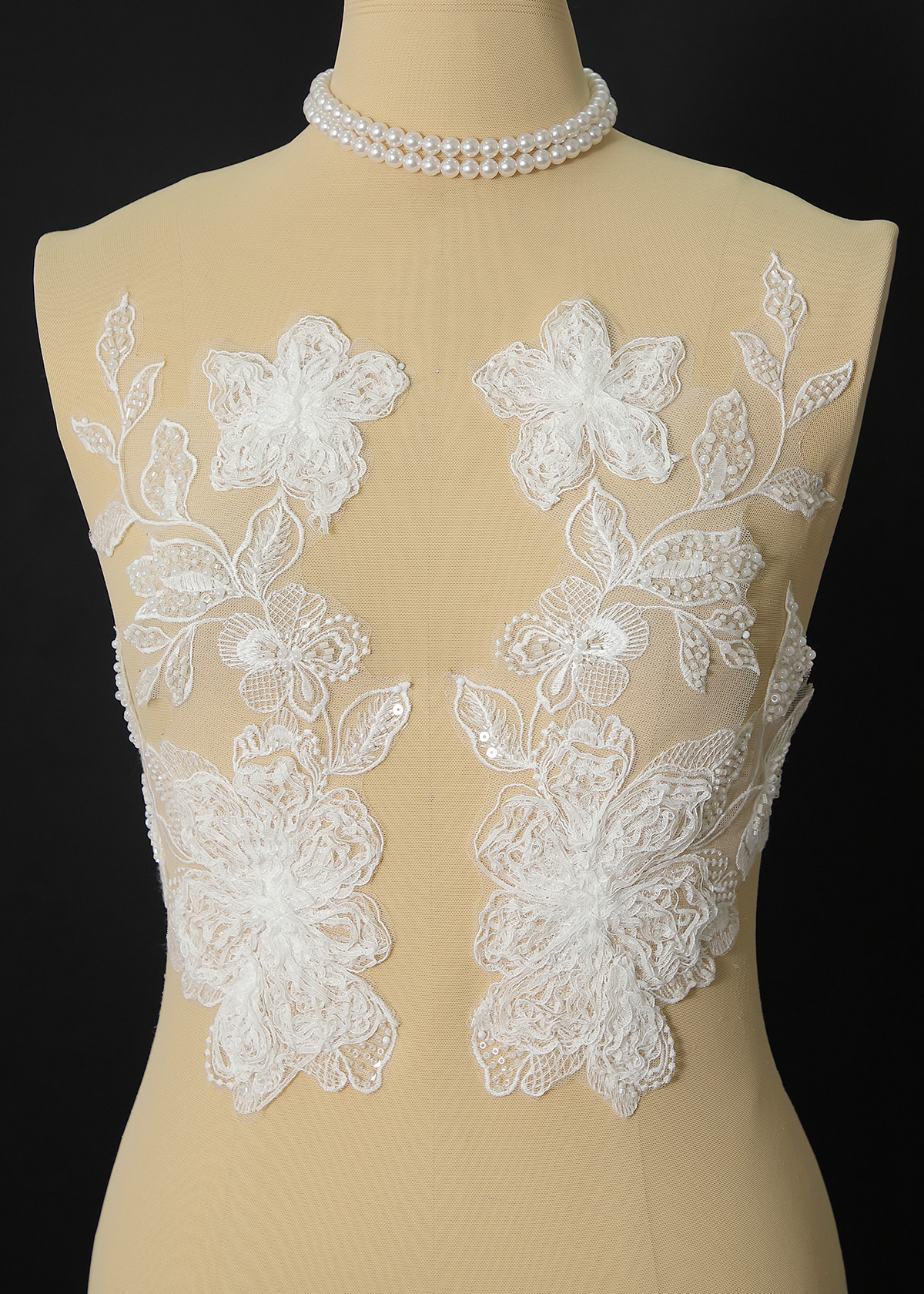 Yanzi beaded sequin embroidery applique floral (YZOH218)