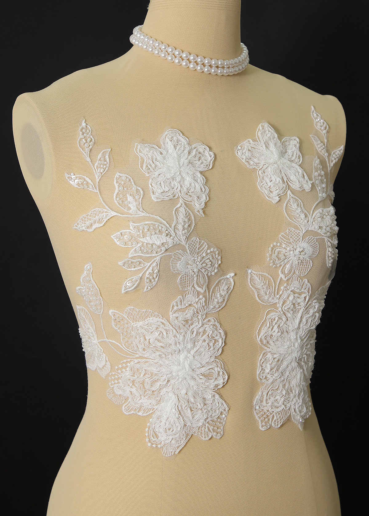 Yanzi beaded sequin embroidery applique floral (YZOH218)