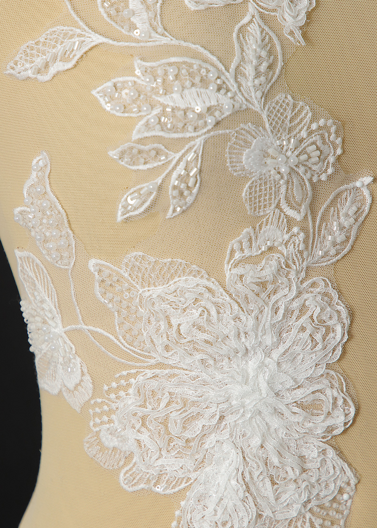 Yanzi beaded sequin embroidery applique floral (YZOH218)