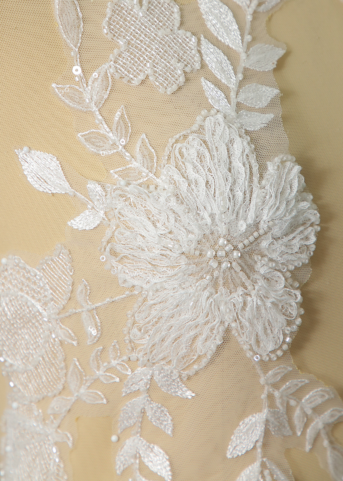 Yanzi beaded sequin embroidery applique floral (YZOH228)