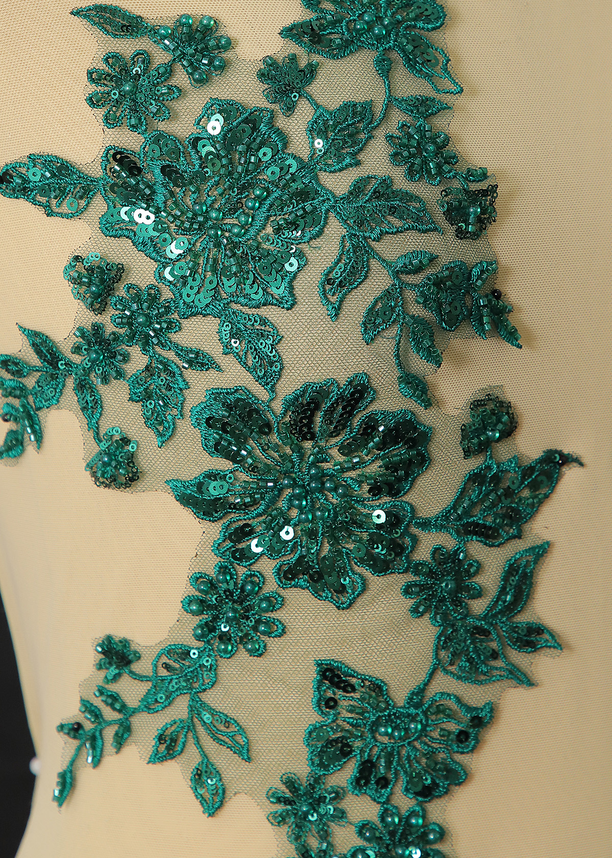 Yanzi beaded sequin embroidery applique floral (YZOH223)