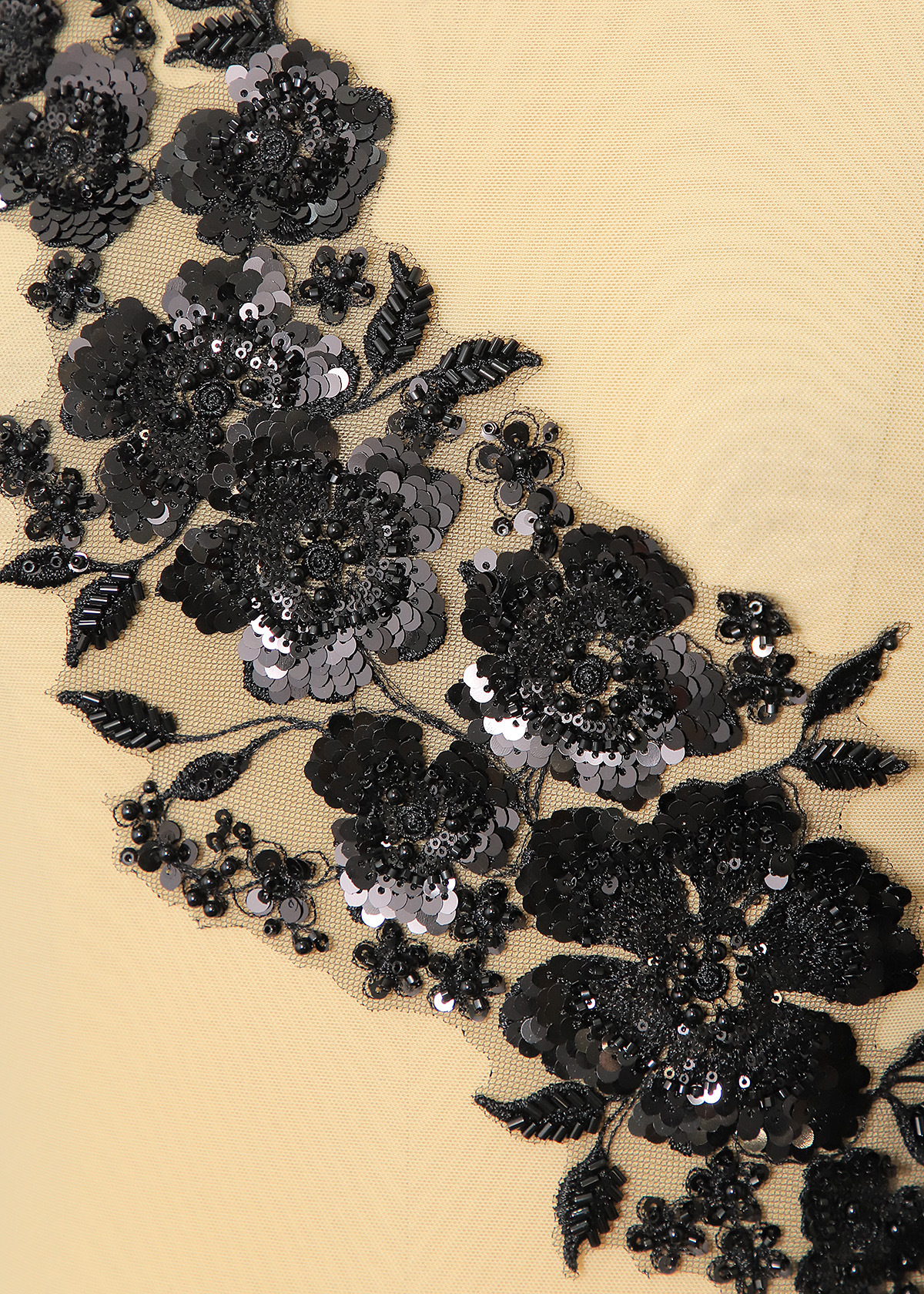 Yanzi beaded sequin embroidery applique floral (YZOH221)