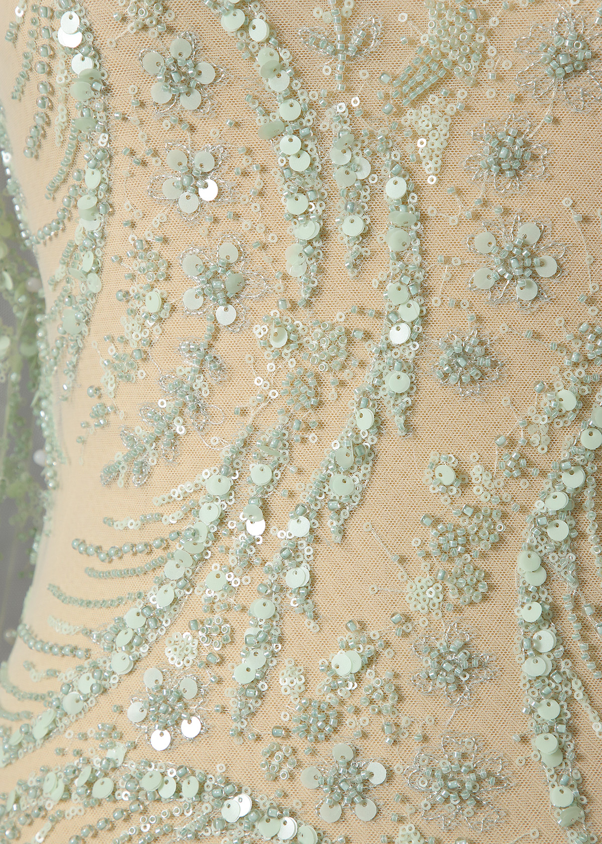 Yanzi colorful beaded lace dress fabric (YZZX288）