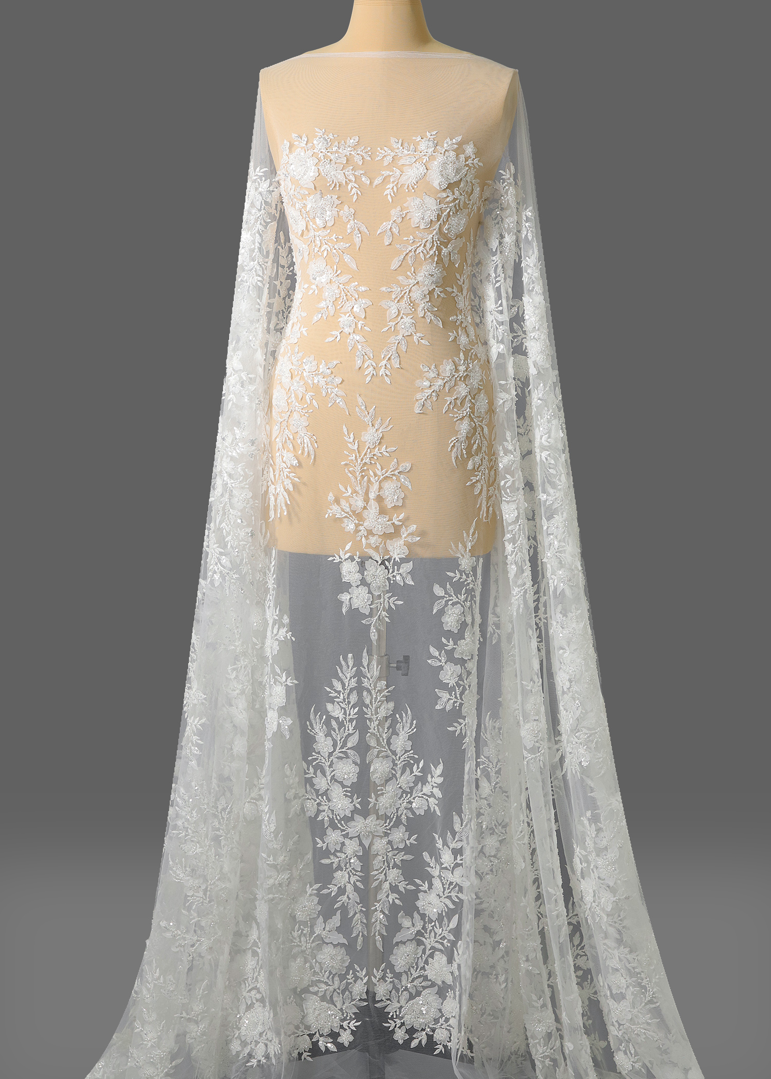 Yanzi floral Laser beaded sequin embroidered lace (YZZX449)