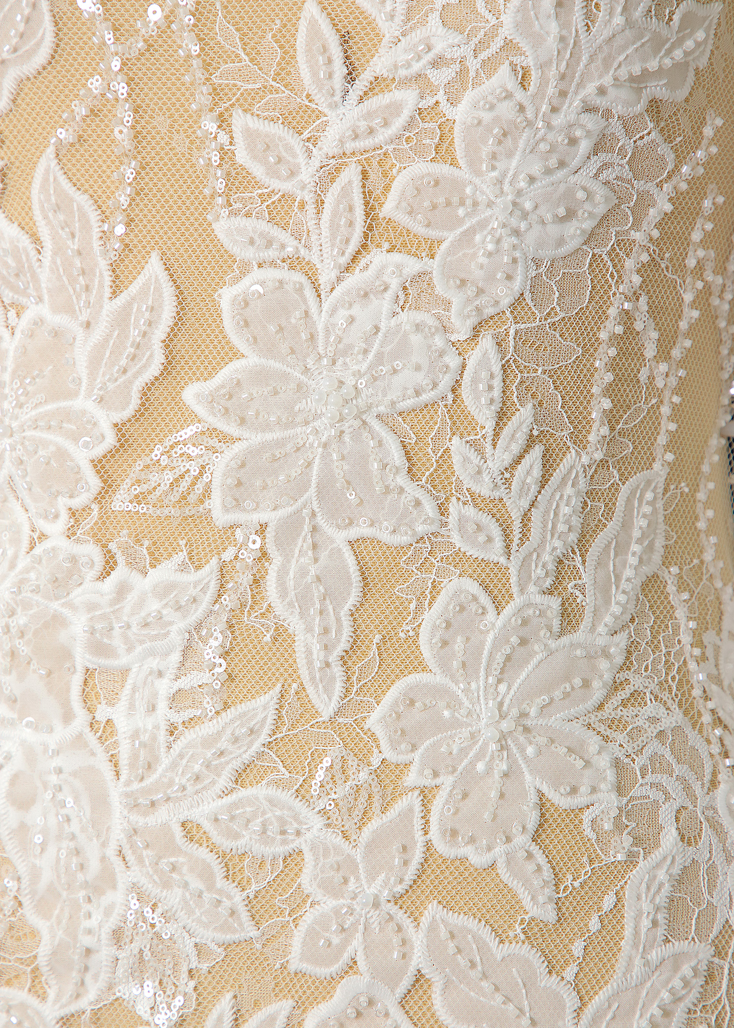 Yanzi eyelash lace with bead embroidery bridal wedding fabric lace (YZZX888-6)