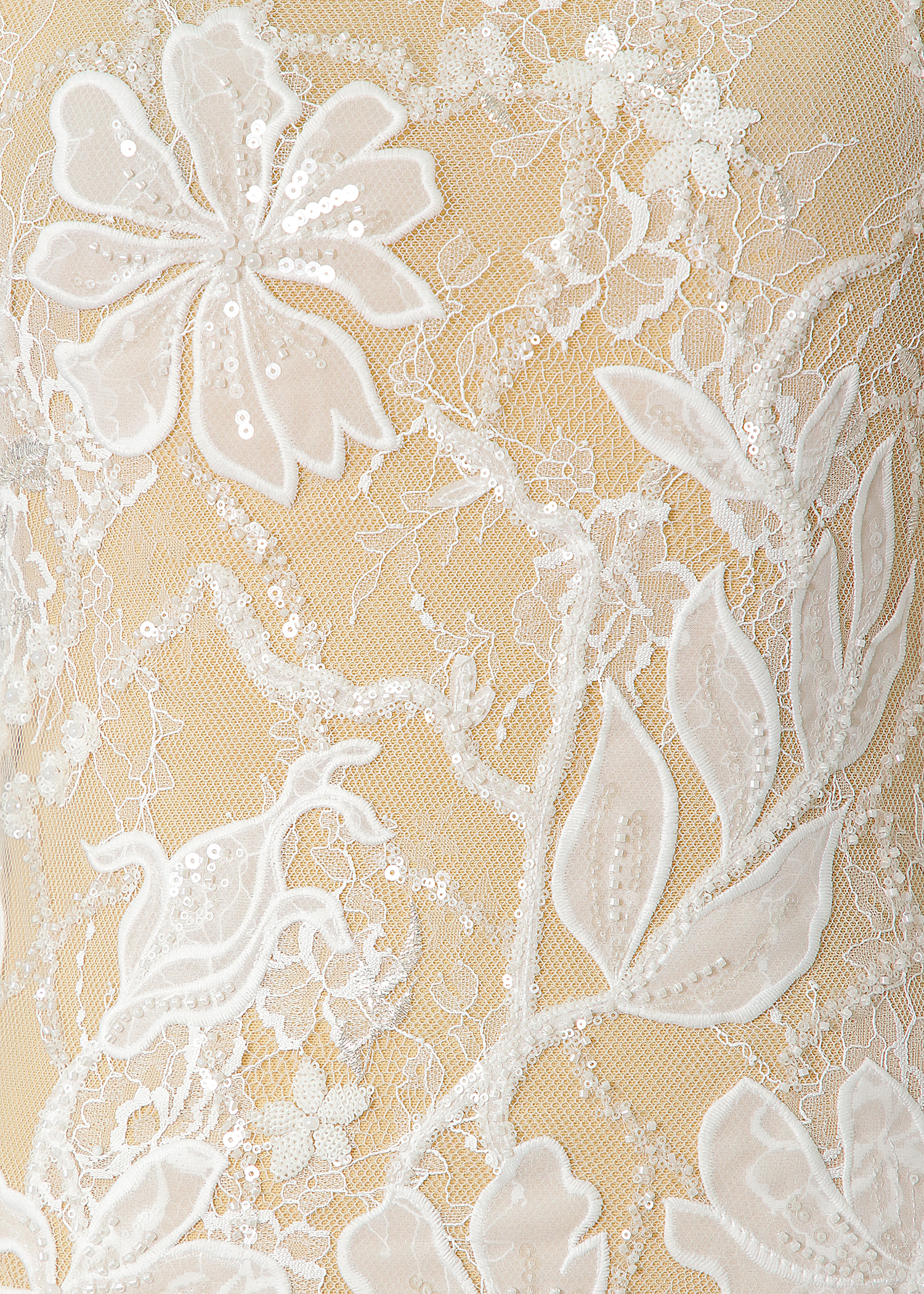 Yanzi eyelash lace with bead embroidery bridal wedding fabric lace (YZZX881-1)