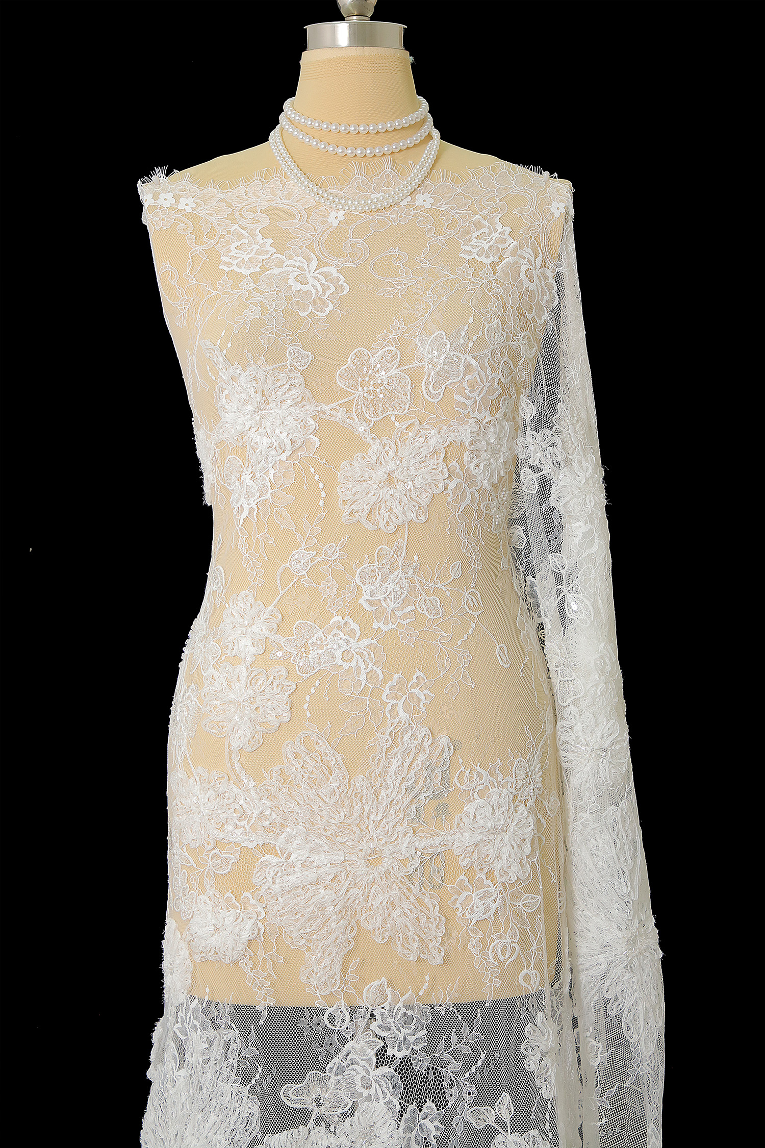 Yanzi Ribbon Embroidery luxury beads sequins Lace (YZP014-8)