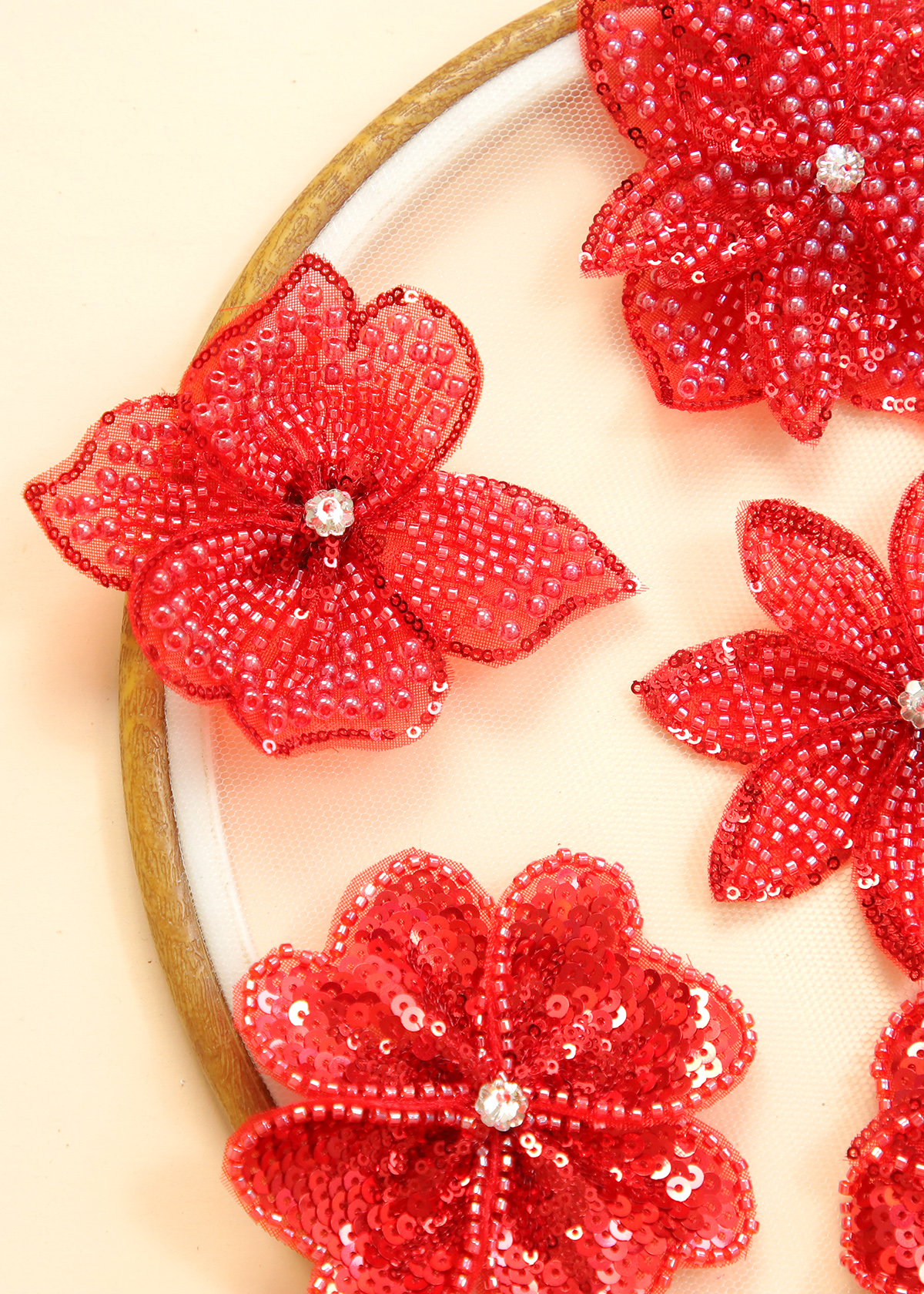 Yanzi Handmade 3d Flower Sequin Beads Applique(YZX179-185)