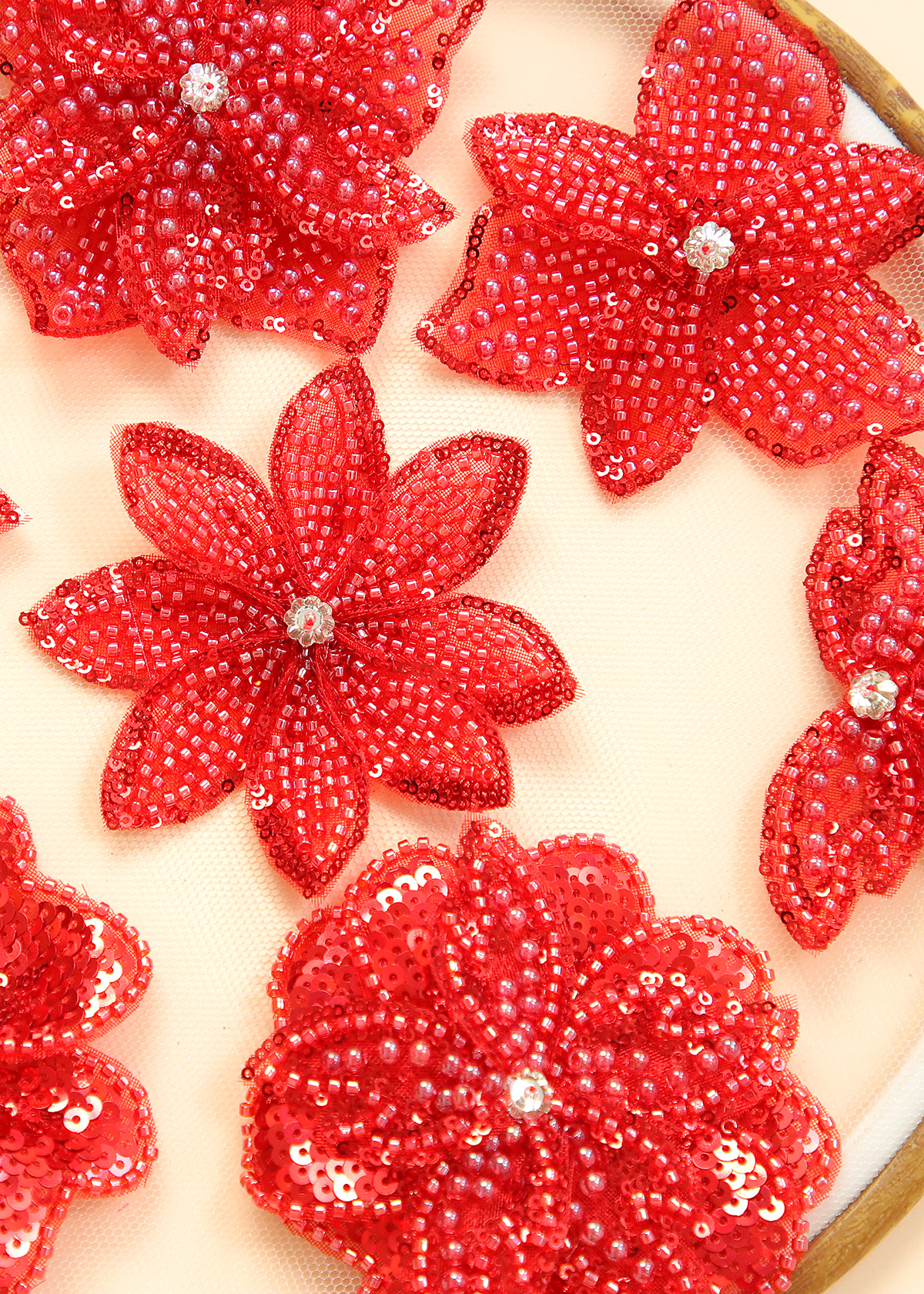 Yanzi Handmade 3d Flower Sequin Beads Applique(YZX179-185)