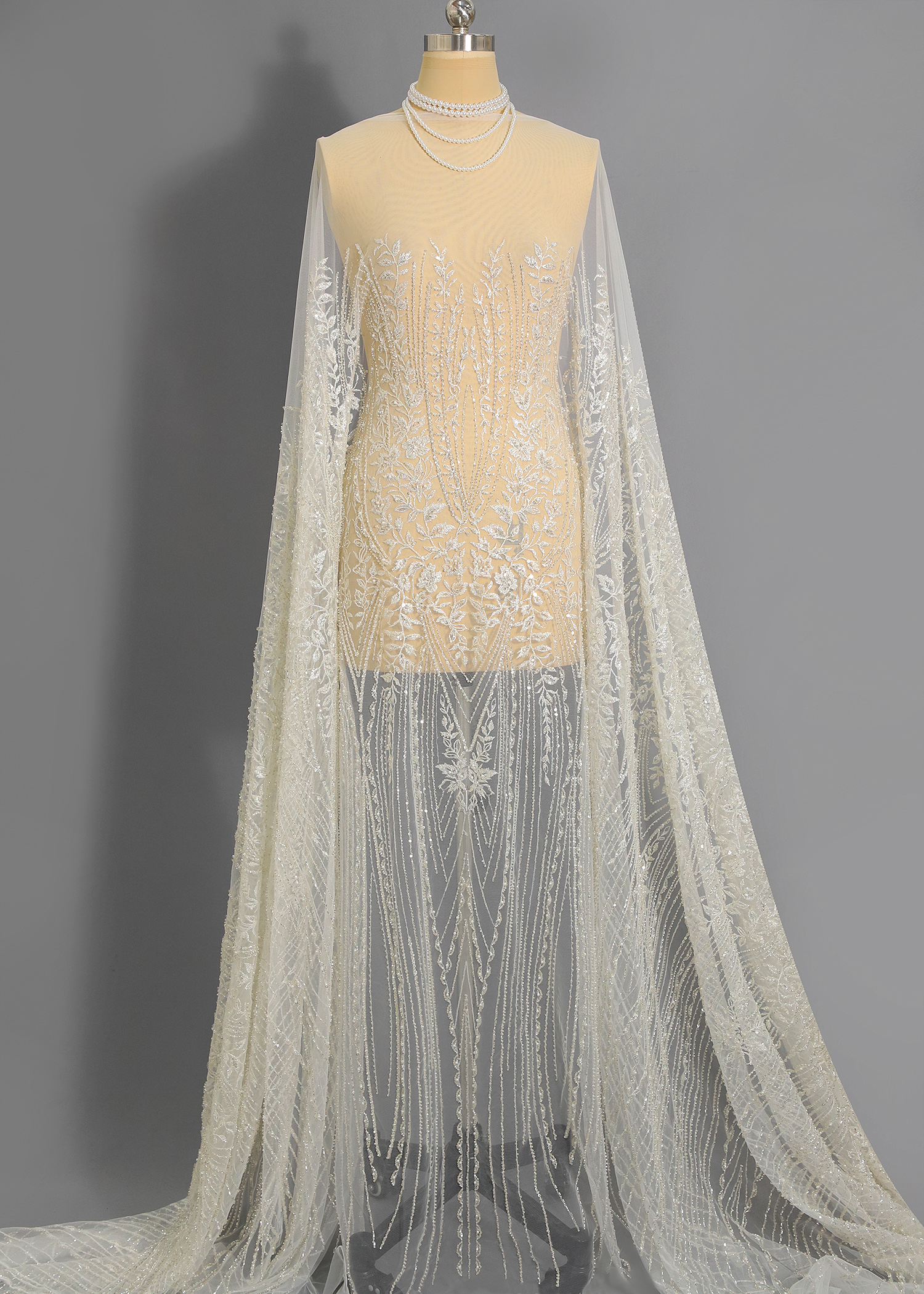 Yanzi floral beaded sequin embroidered lace (YZZX741A)