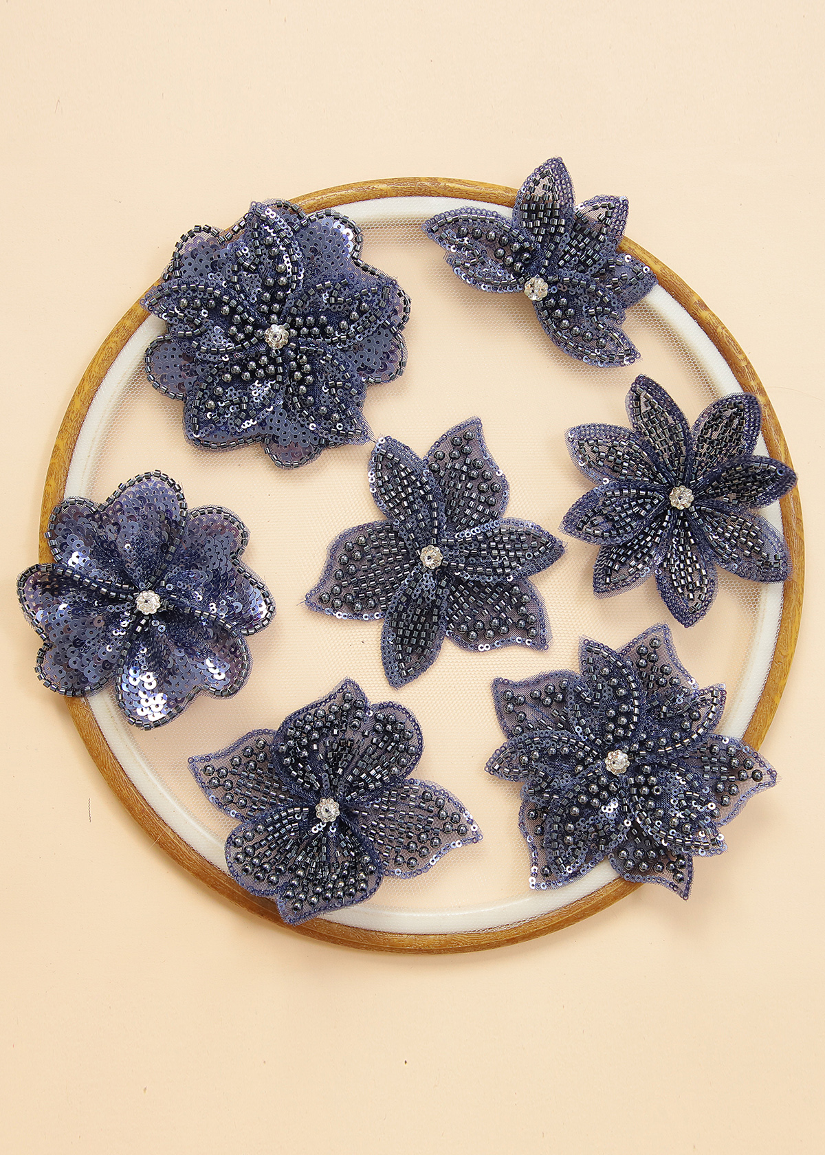 Yanzi Handmade 3d Flower Sequin Beads Applique(YZX179-185)