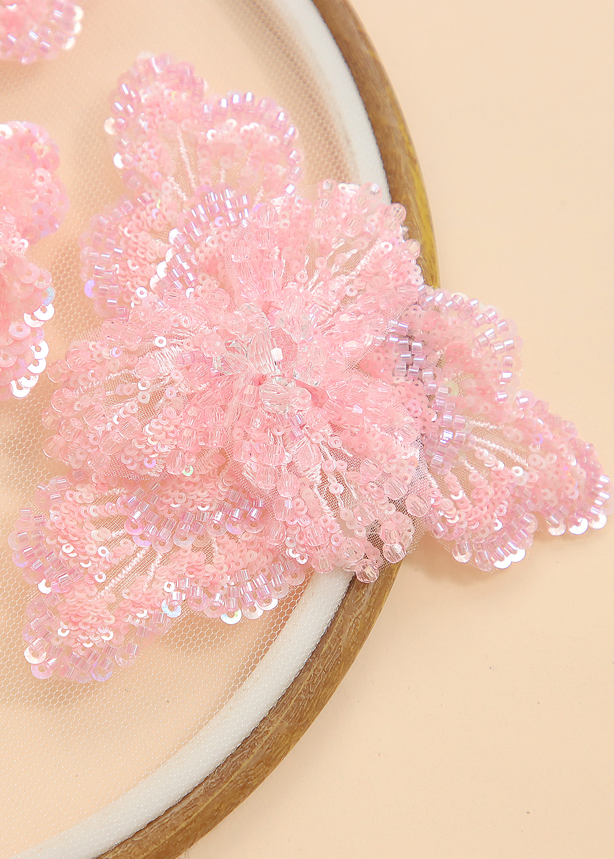 Yanzi Handmade 3d Flower Sequin Beads Applique(YZX202-206)
