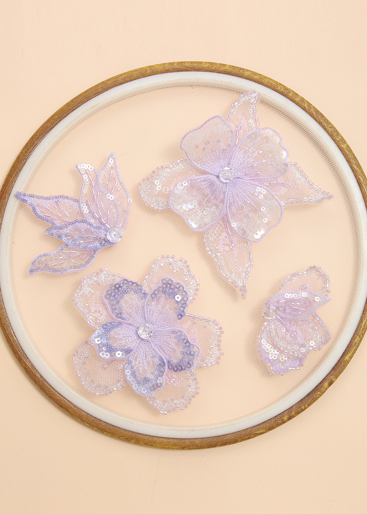 Yanzi Handmade 3d Flower Sequin Beads Applique(YZX189-192)