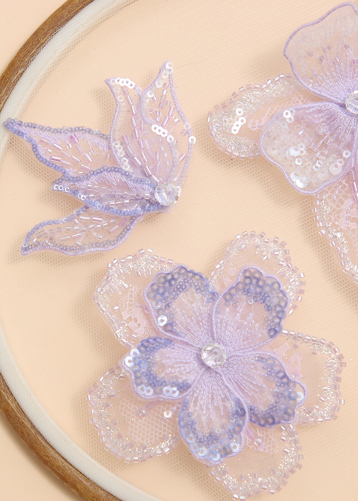 Yanzi Handmade 3d Flower Sequin Beads Applique(YZX189-192)