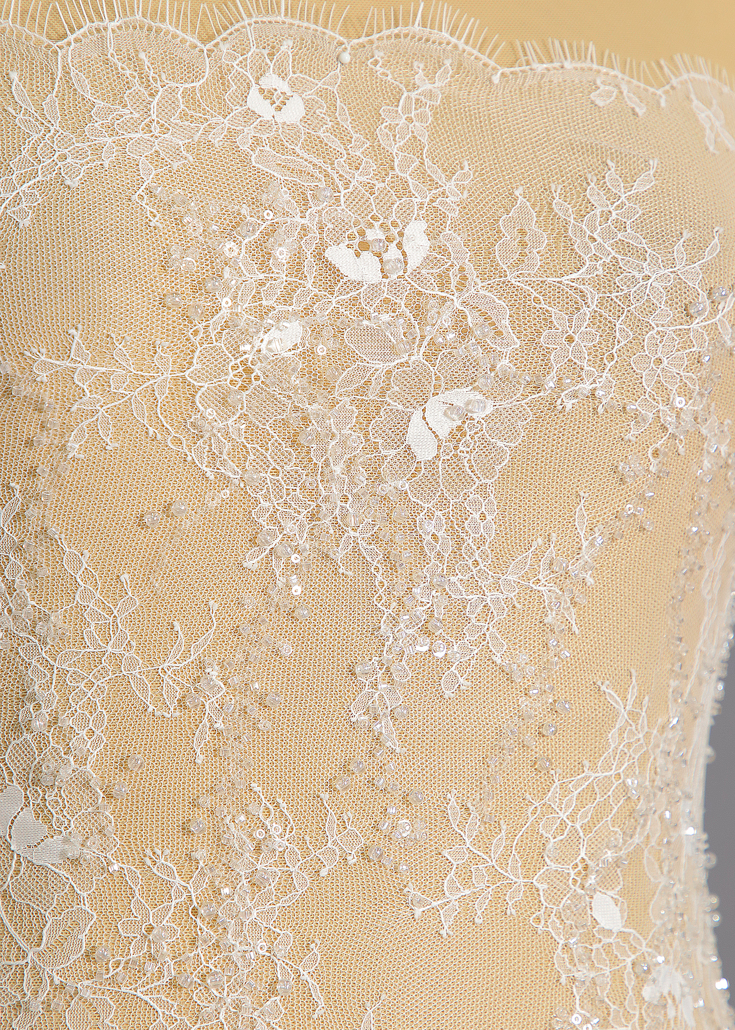 Yanzi eyelash lace with bead embroidery bridal wedding fabric lace (YZZX826-3)