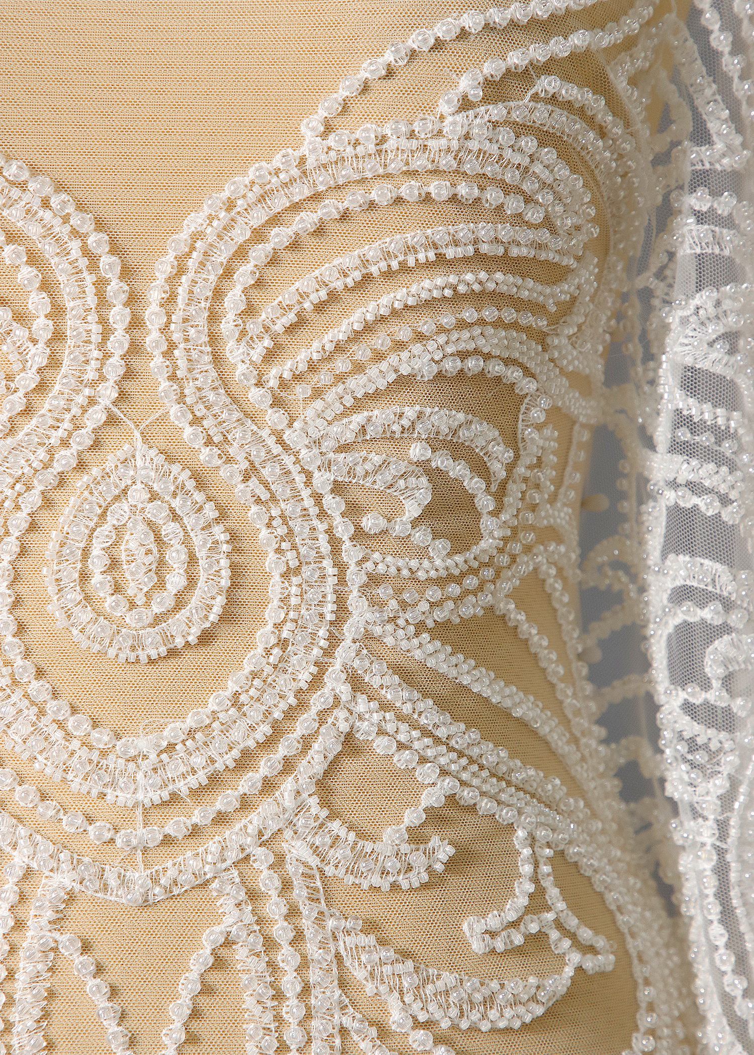 Yanzi bridal fabric luxury embroidery beads sequins lace (YZZX1037)