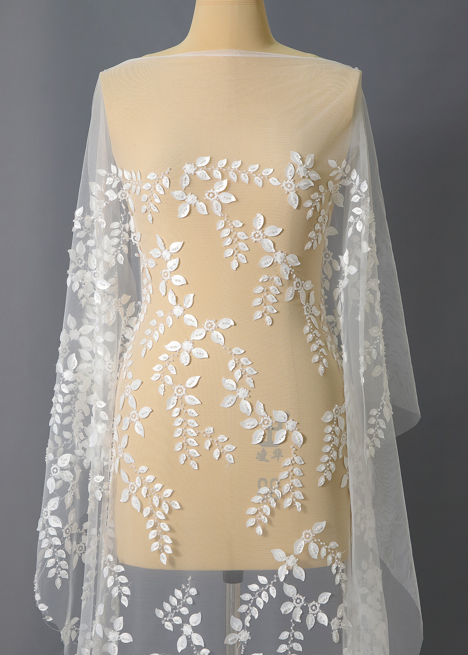 Yanzi bridal fabric luxury embroidery beads sequins lace (YZZX1029)