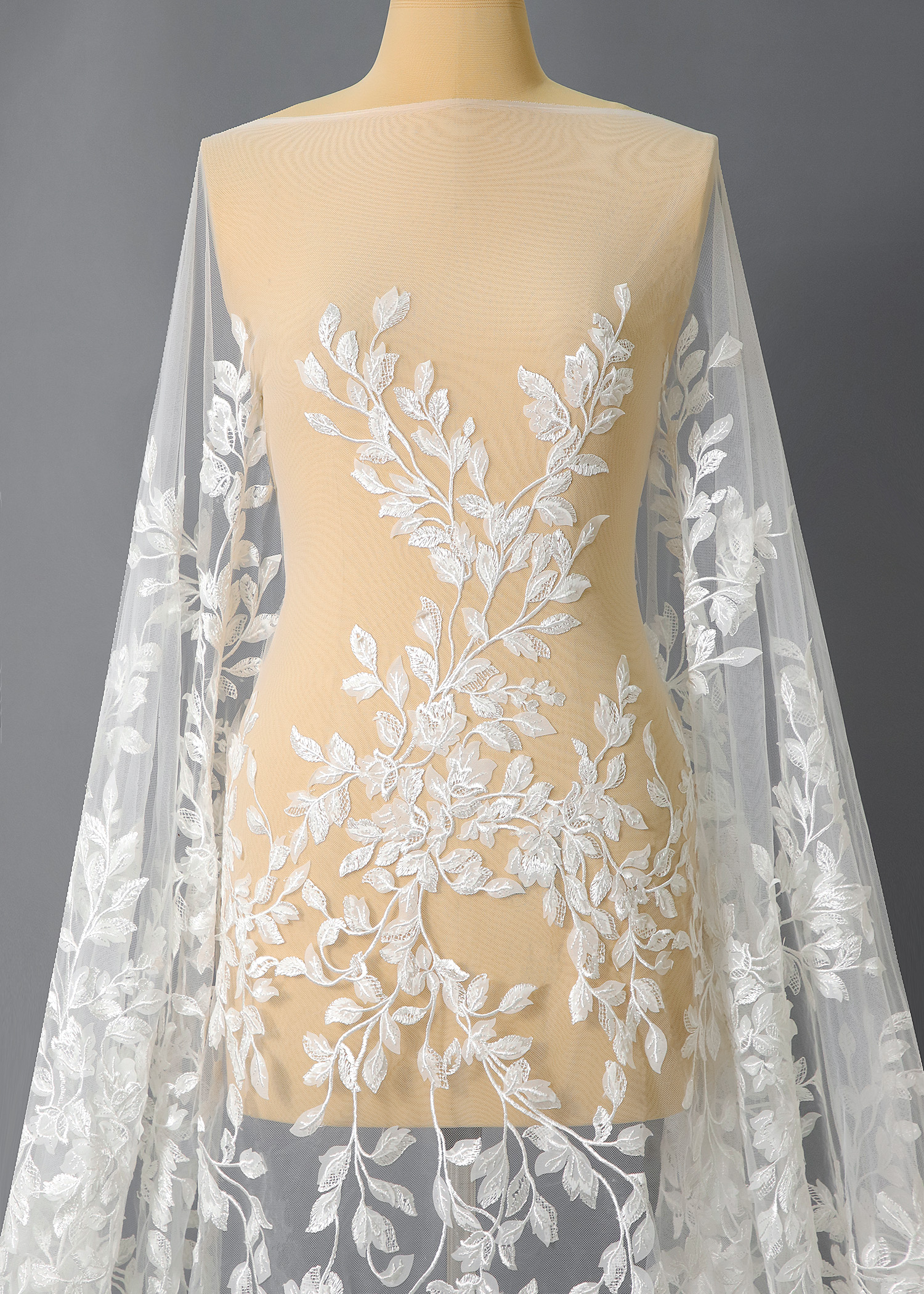 Yanzi floral Laser beaded sequin embroidered lace (YZZX087)